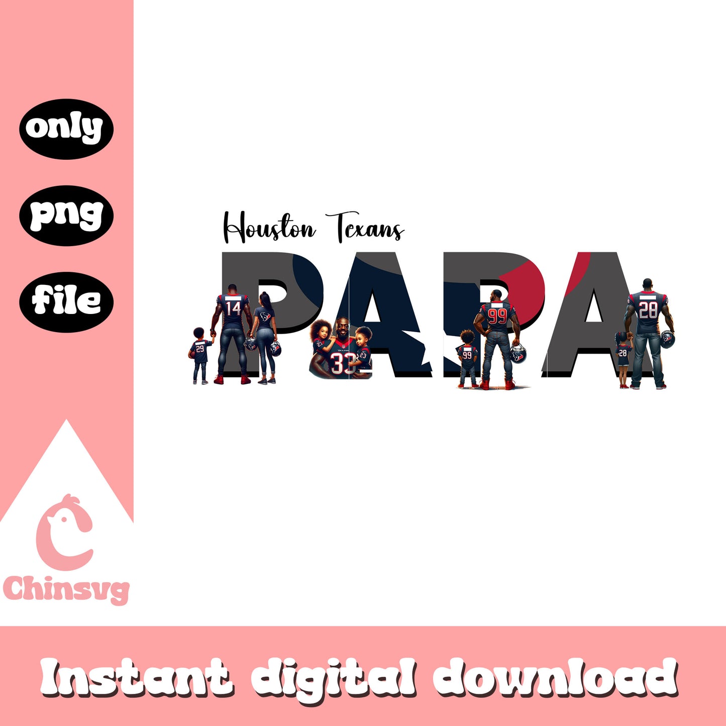Papa nfl Houston Texans design png, nfl Houston Texans png