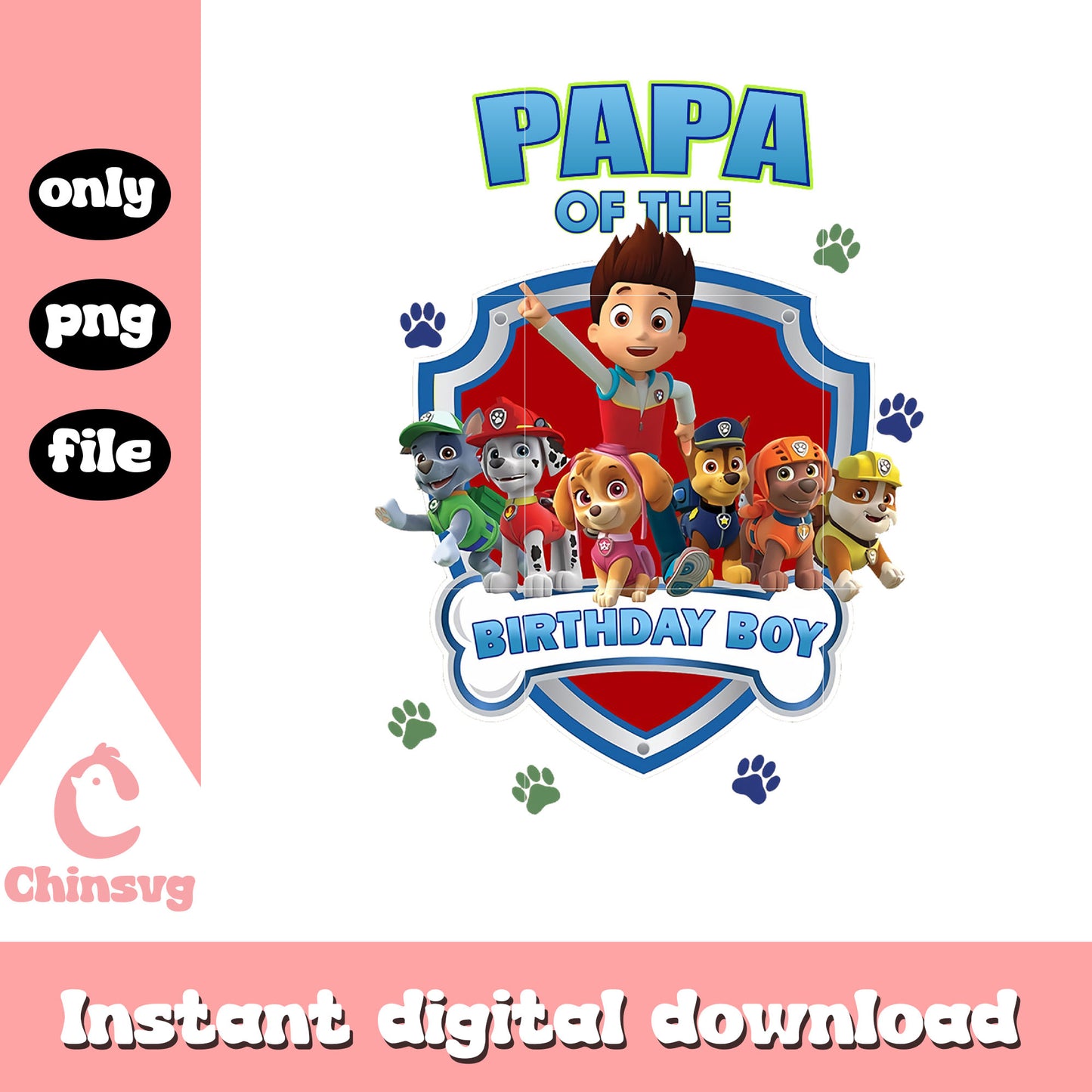 Papa of the birthday boy png, birthday on paw patrol png