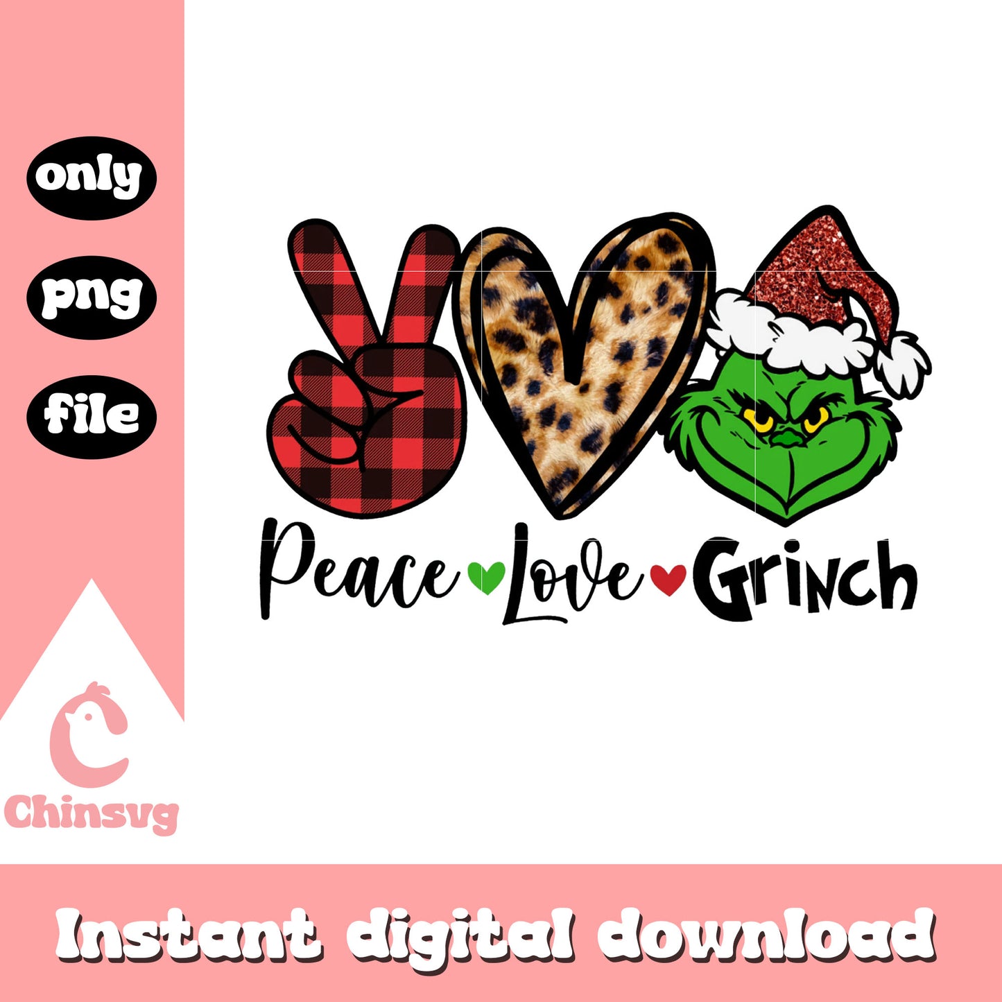 Peace love grinch png, dr seuss grinch png, christmas png