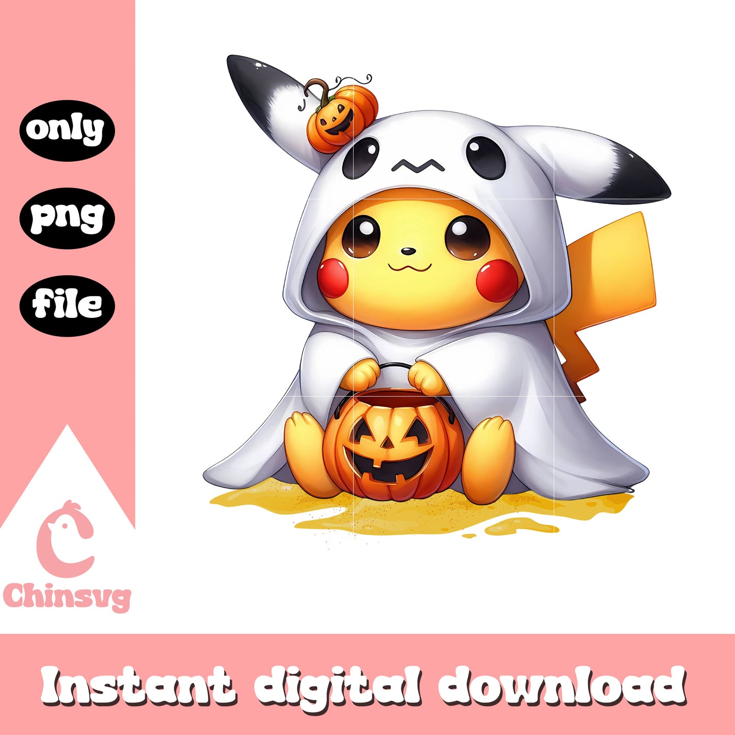 Pikachu halloween ghost png, pokemon cartoon png