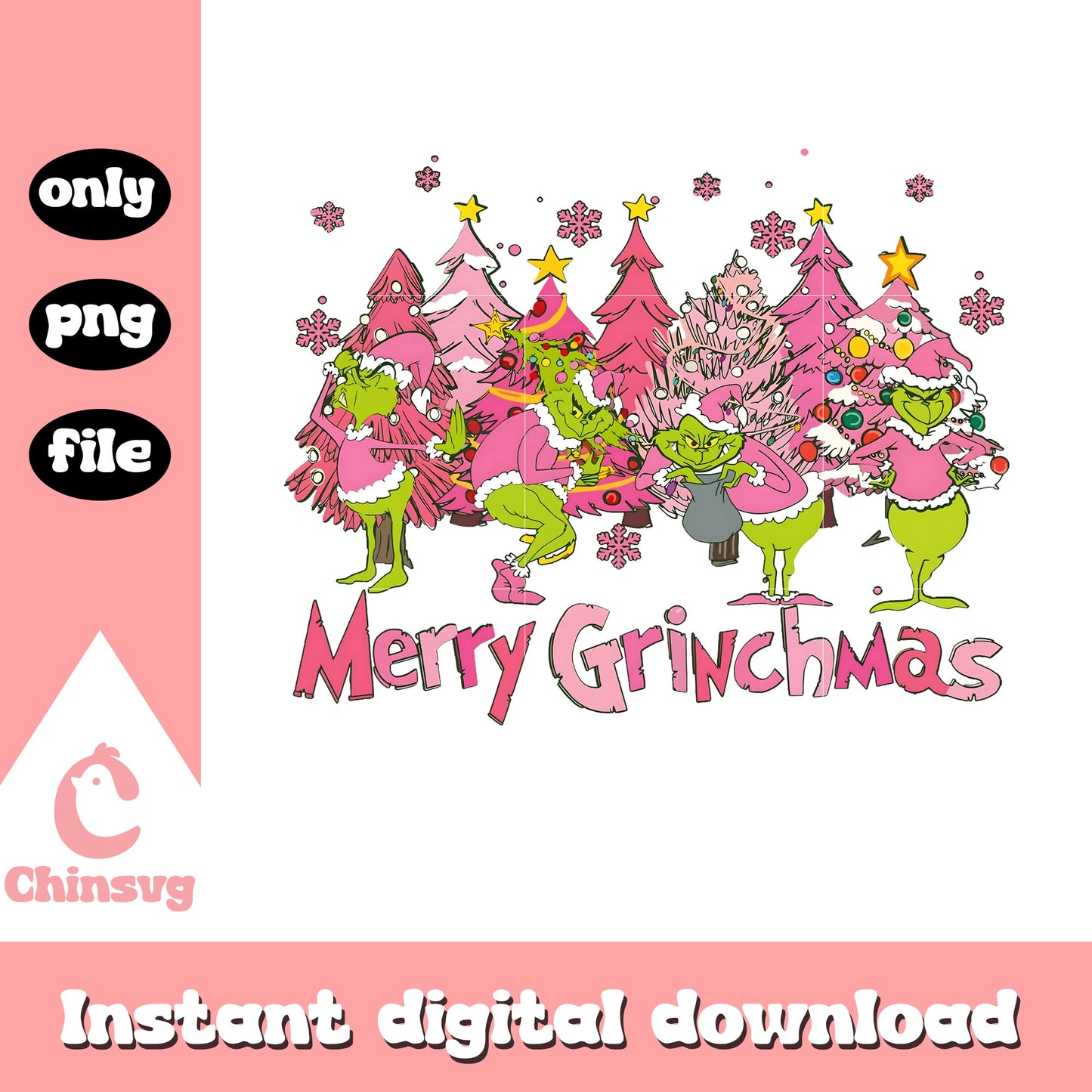 Pink merry grinchmas tree png, pink christmas tree png