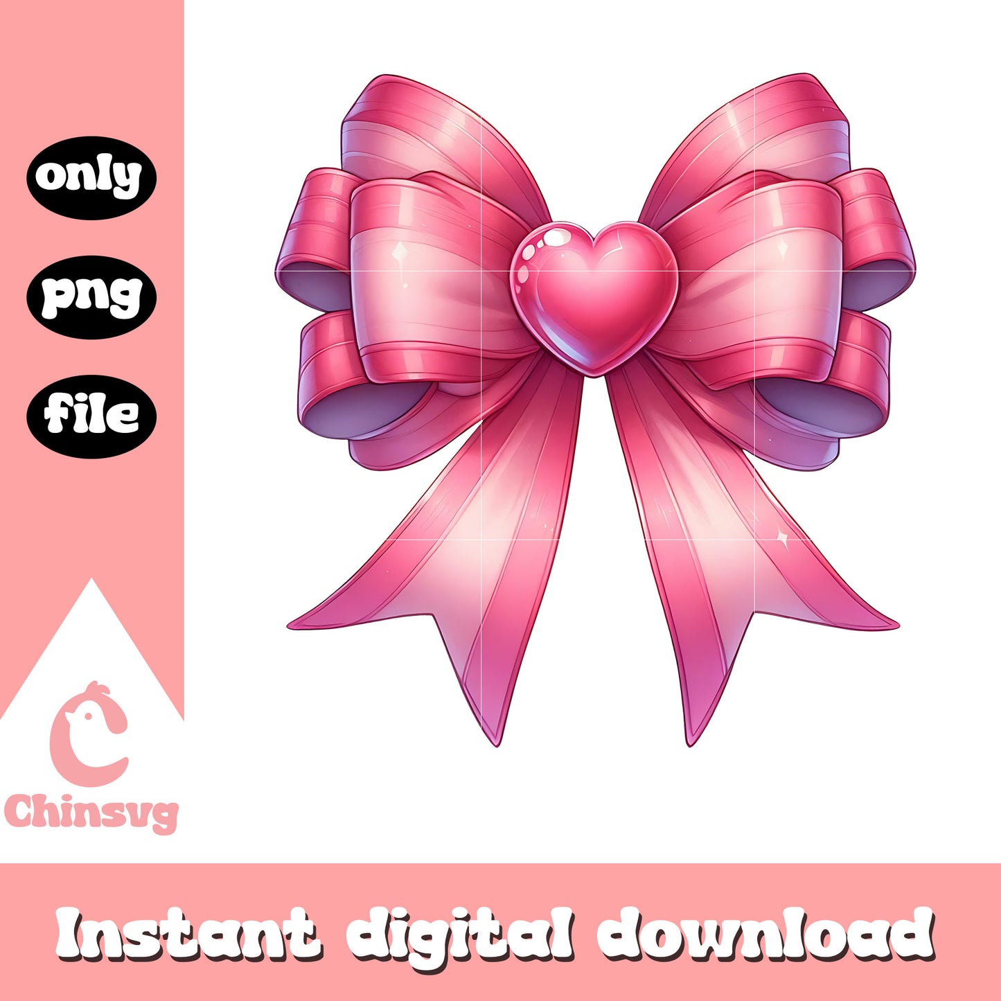 Pink bow valentine design png, valentine bow png, valentine png