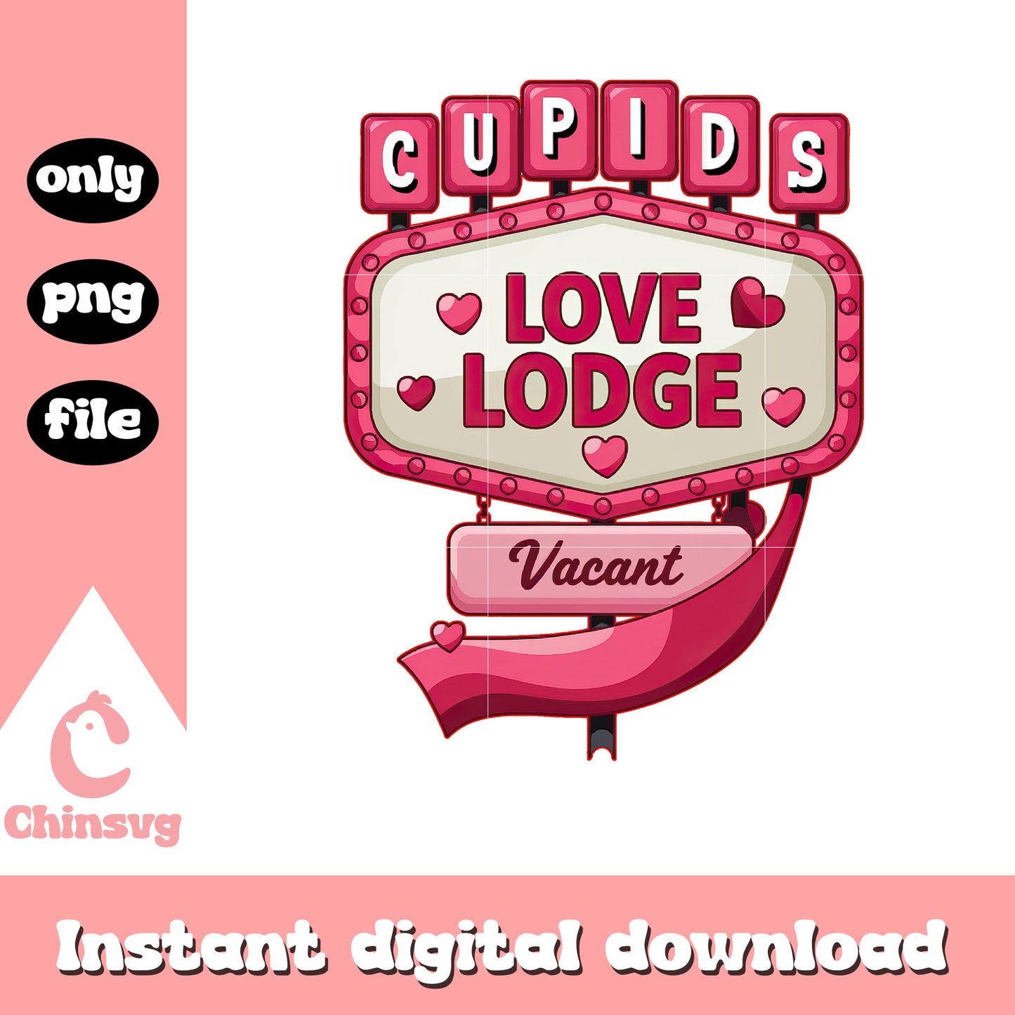 Pink logo cupid valentine png, happy valentines day logo png