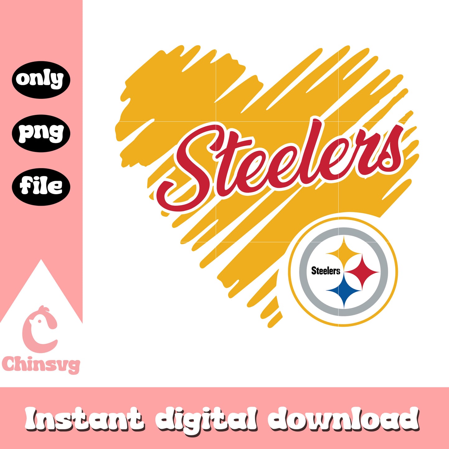 Pittsburgh steelers heart shaped football logo svg, pittsburgh steelers sticker svg