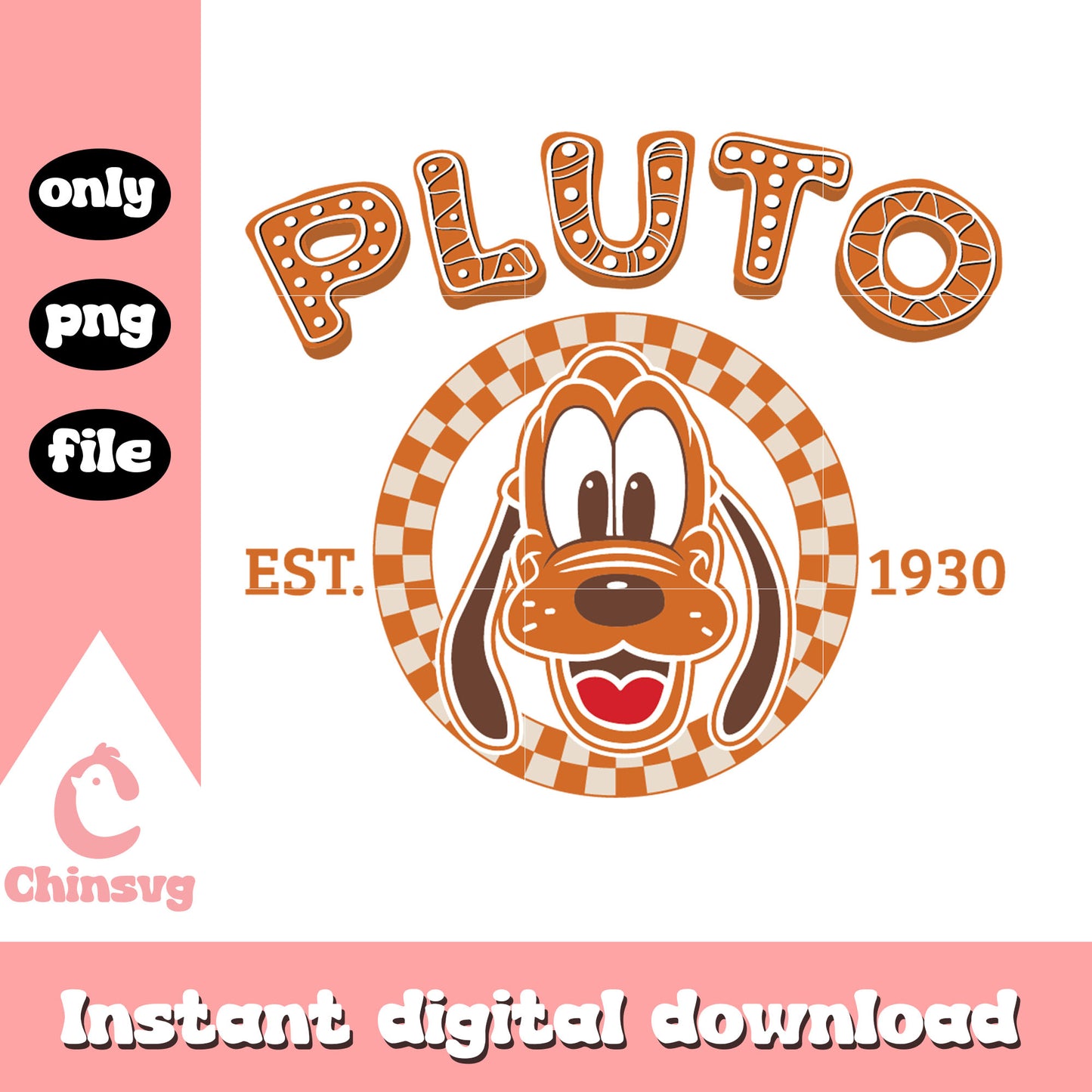 Pluto est 1930 gingerbread christmas png, pluto christmas png