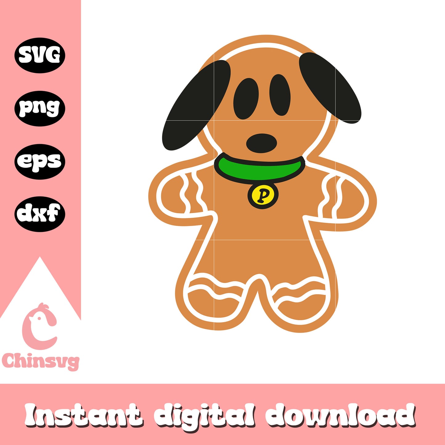 Pluto gingerbread dog svg, gingerbread christmas decor svg