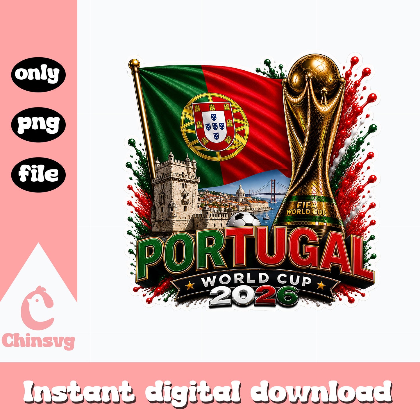 Portugal World Cup 2026 PNG, Portugal Soccer PNG, FIFA PNG