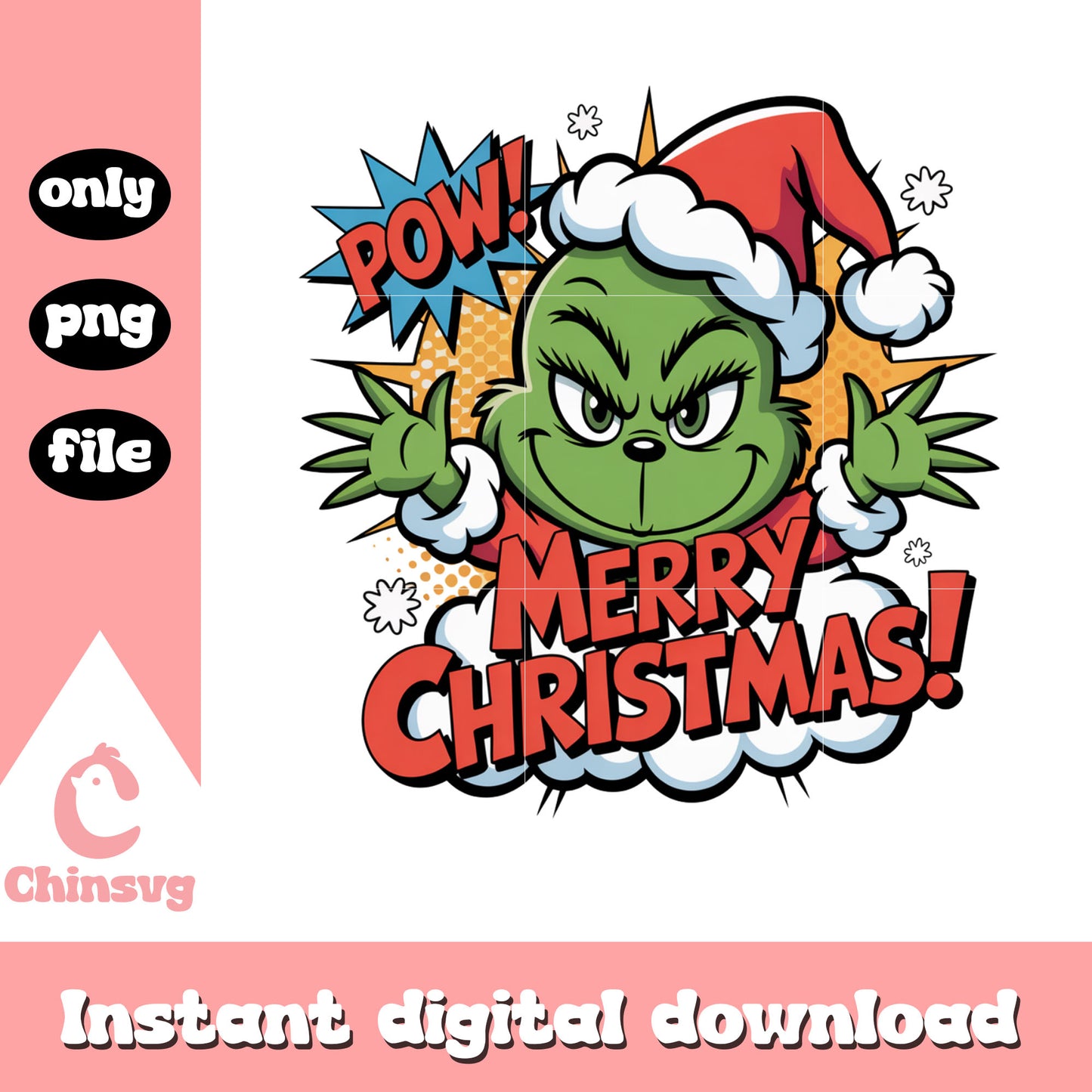 Pow merry christmas the grinch png, grinch t shirt designs png
