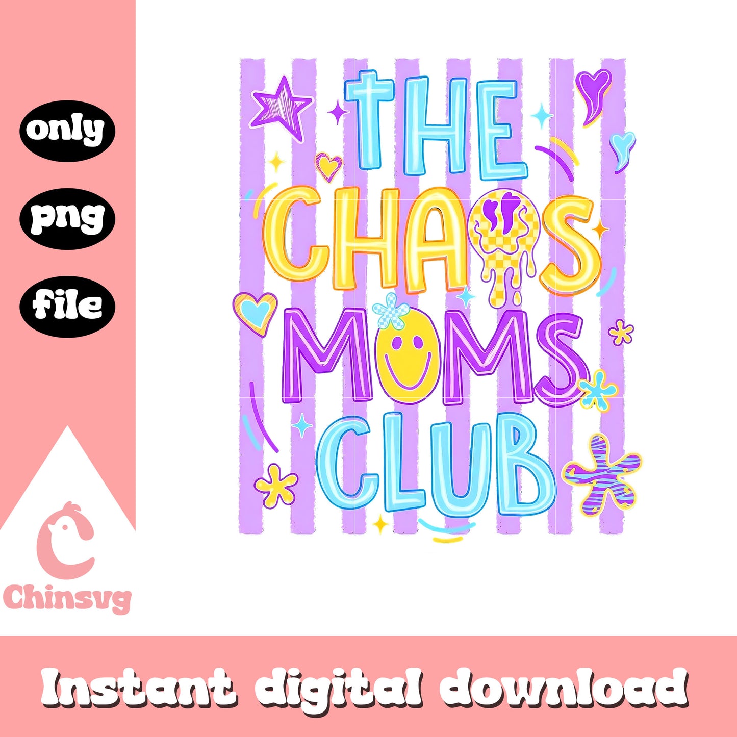 Preppy striped chaos mamas club png