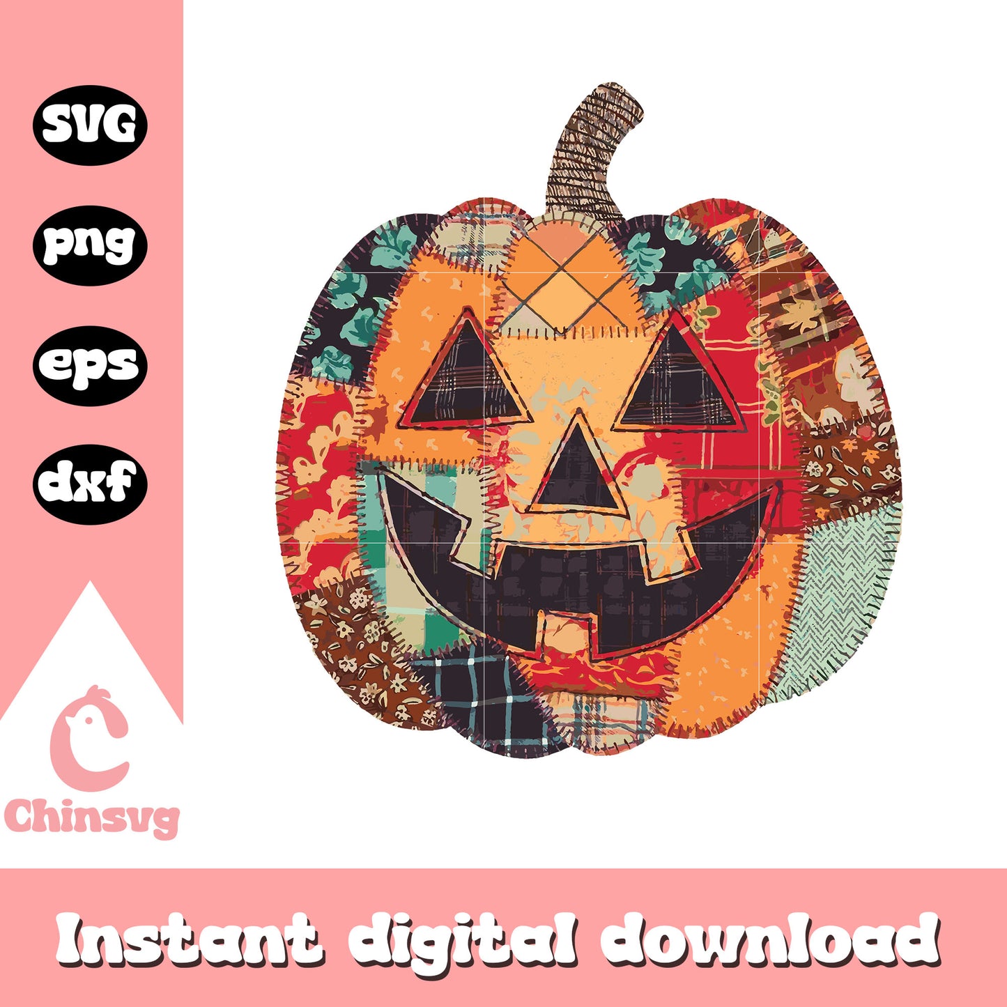 Preppy floral fall pumpkin design svg, halloween pumpkin svg