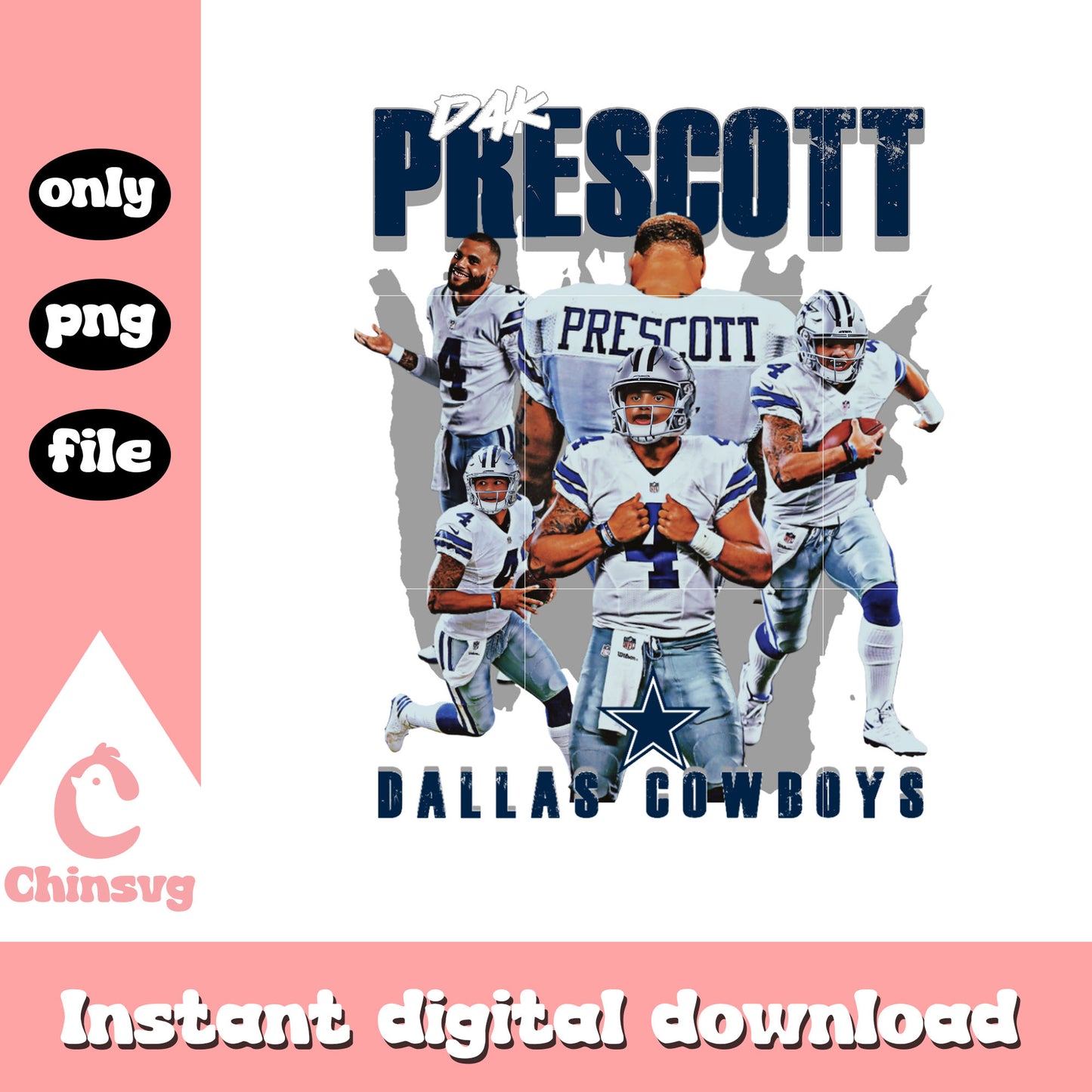 Prescott Dallas Cowboys players png, football nfl png