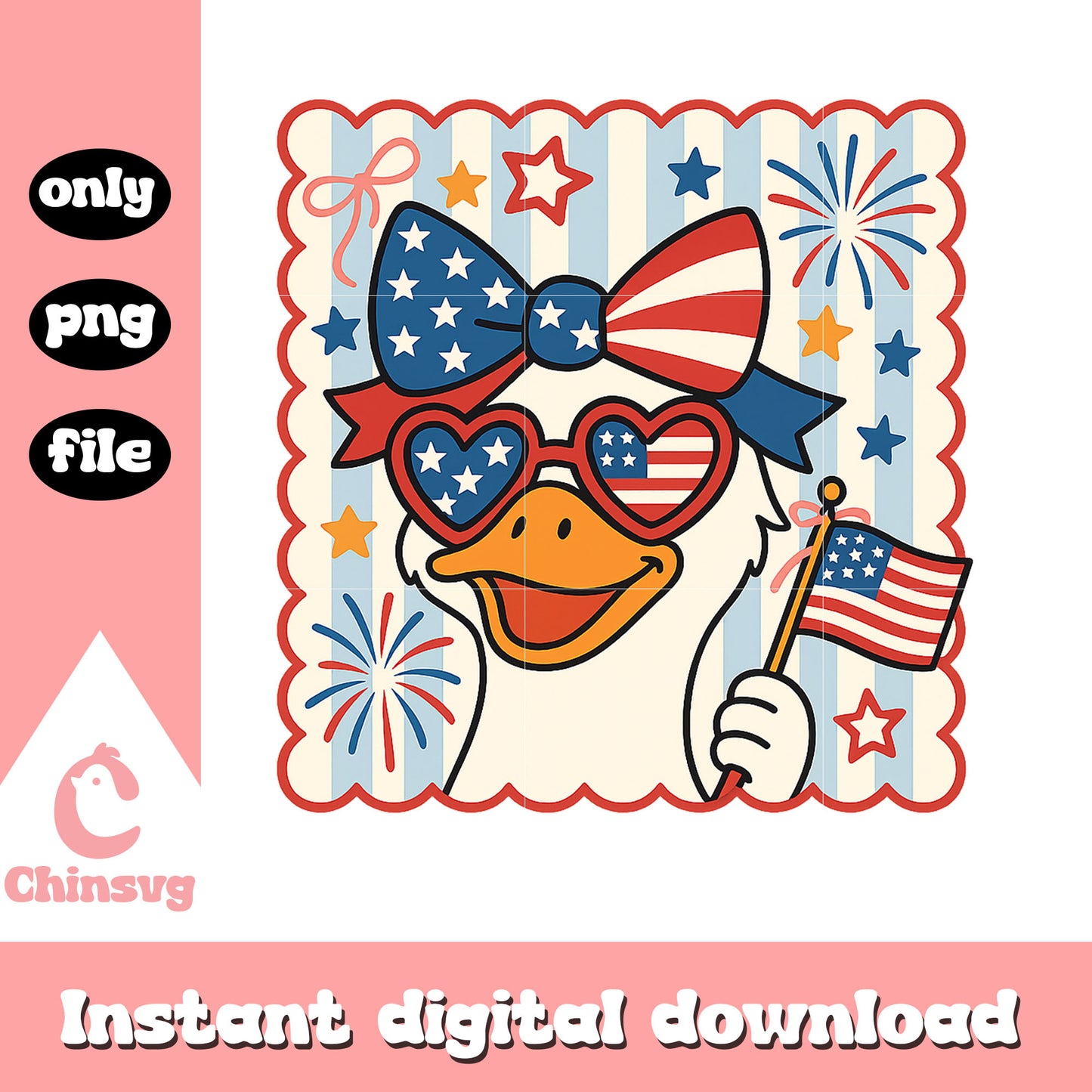 Pretty goose usa flag png, vintage goose png, independence day png