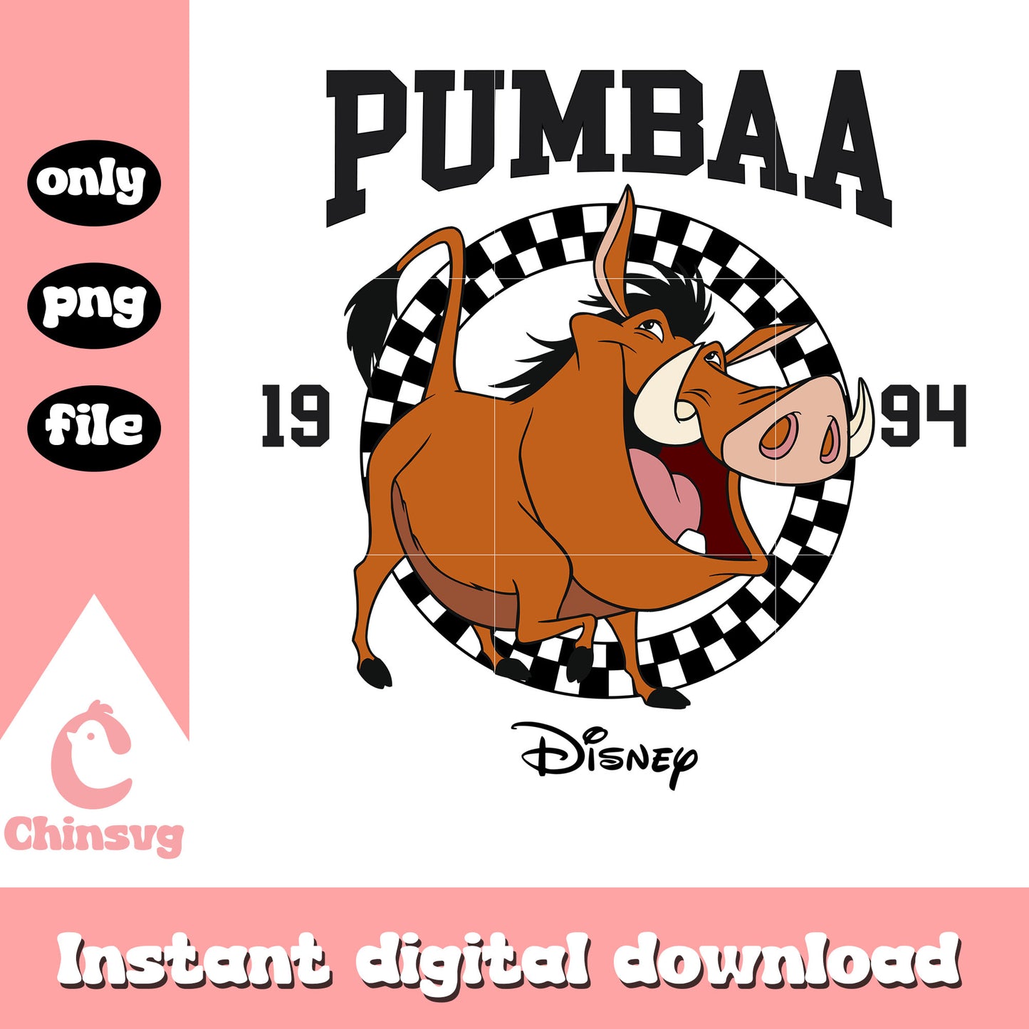 Pumbaa 1994 disney circle logo png, pumbaa disney 1994 png