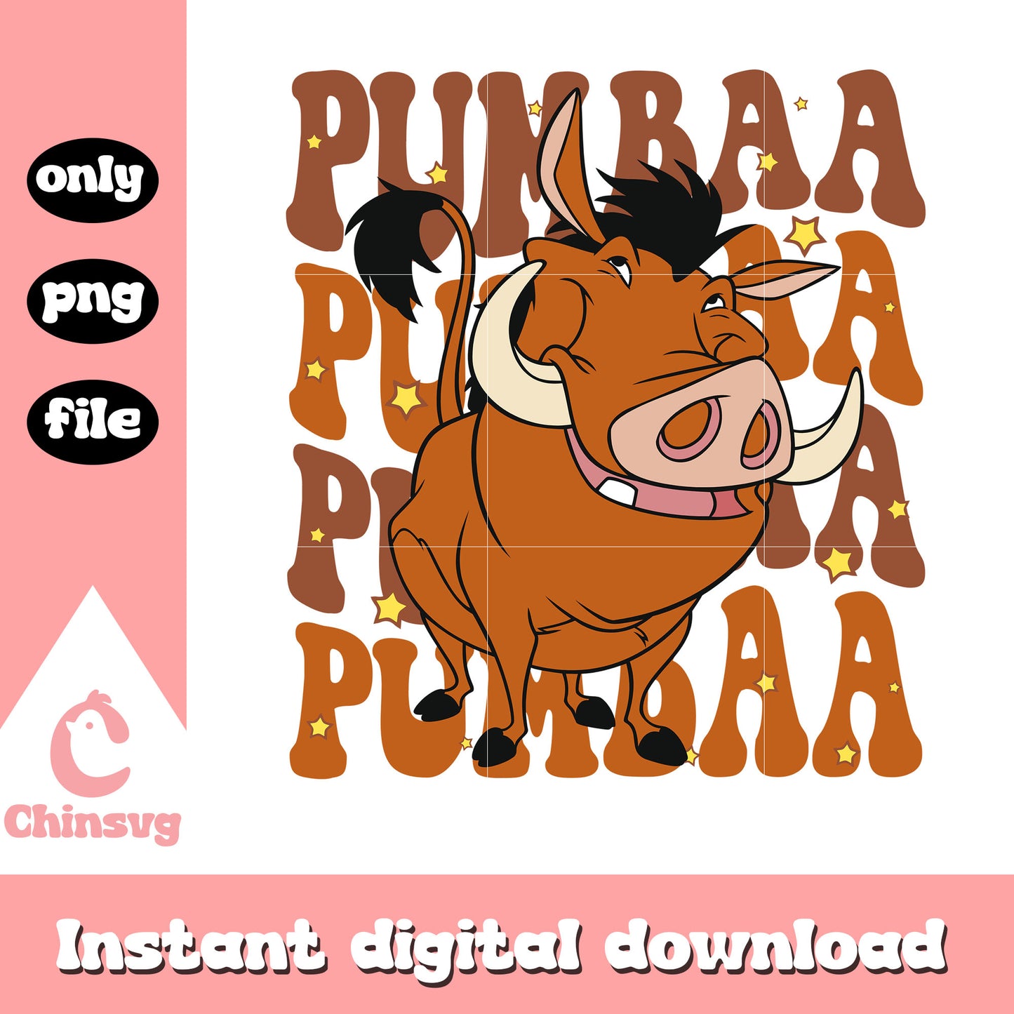 Pumbaa disney red big text png, pumbaa disney lion king png