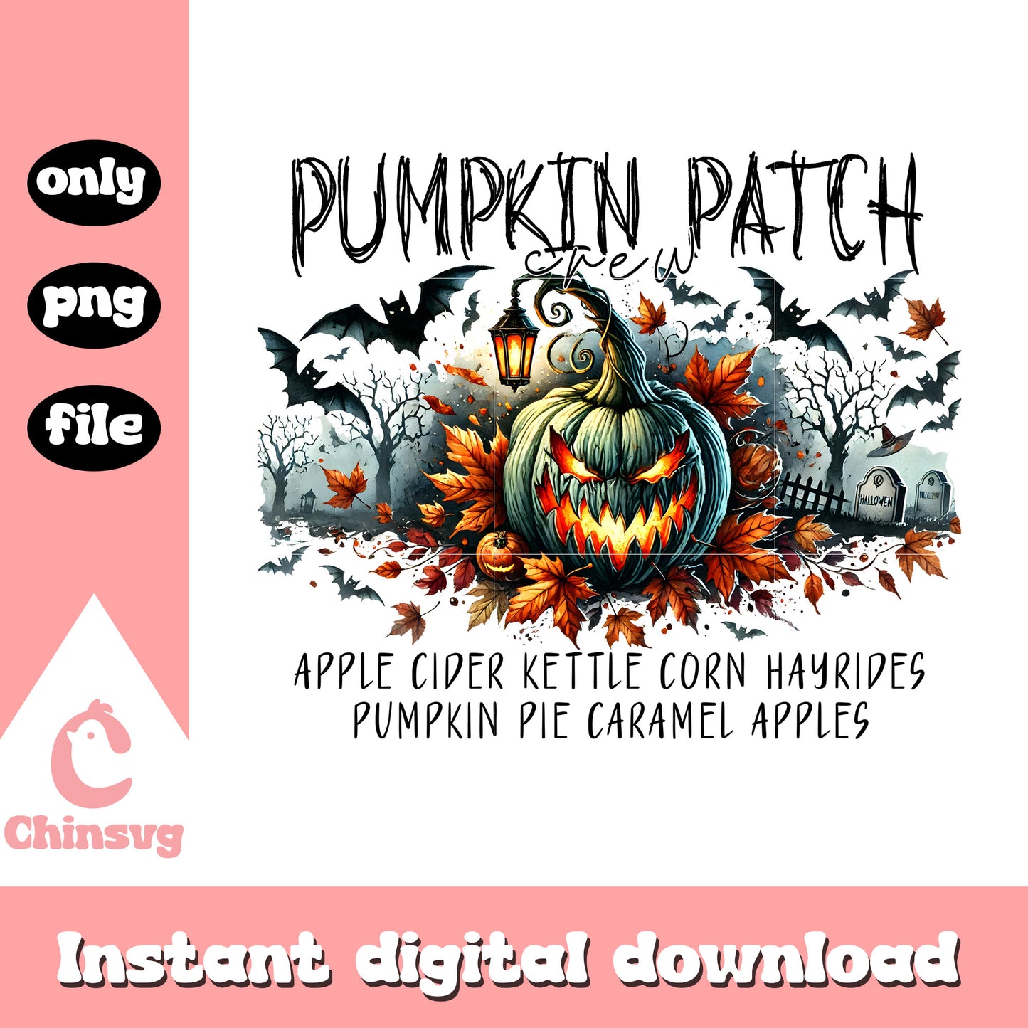 Pumpkin patch horror drawing design png, pumpkin png
