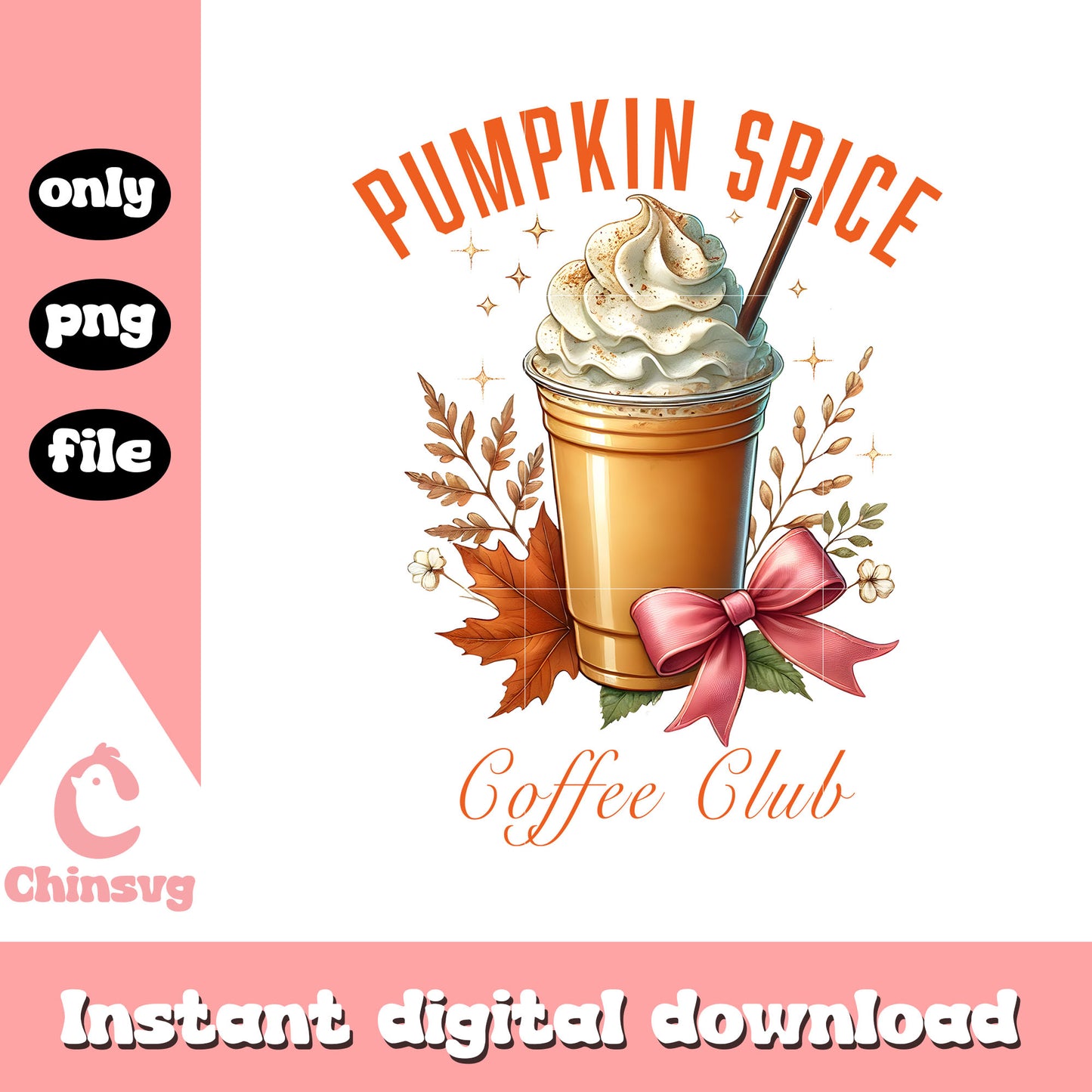 Pumpkin spice coffee club drawing png, pumpkin season png