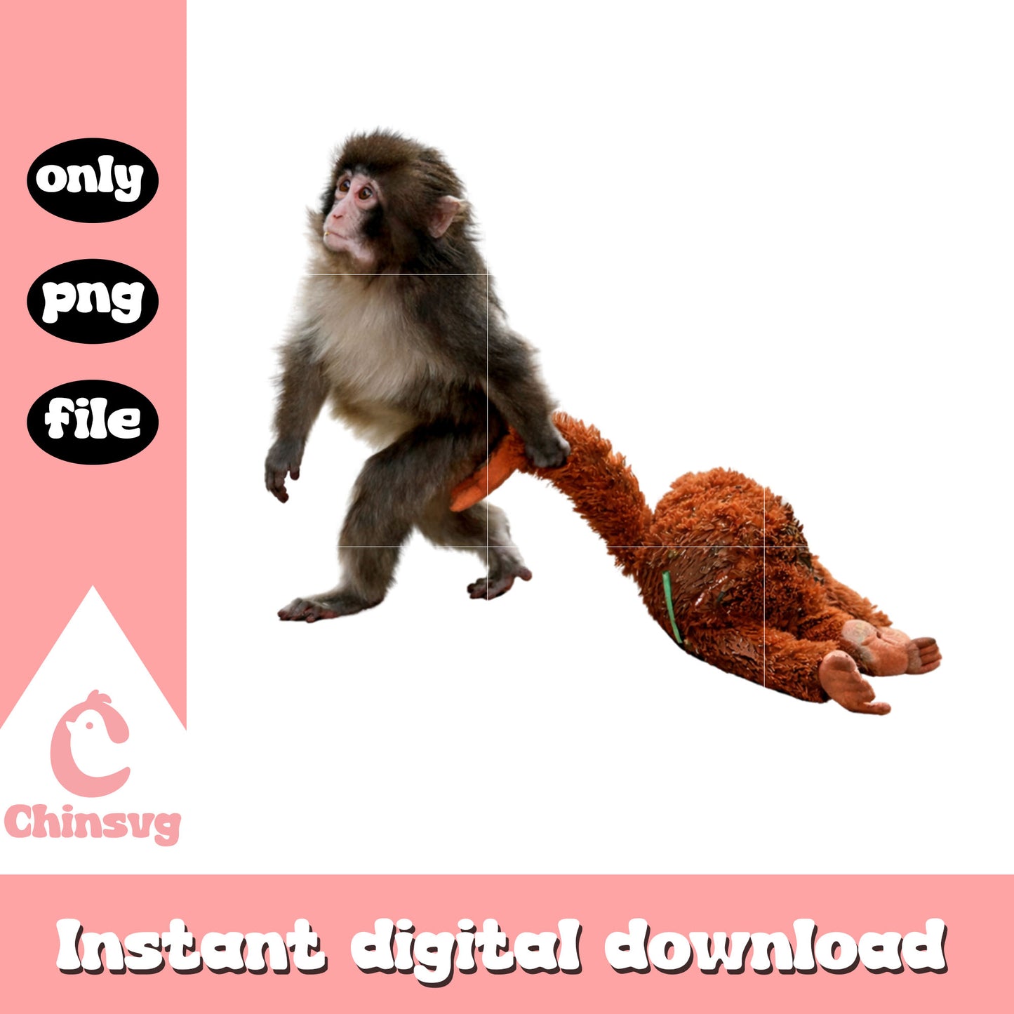 Punch monkey with friend png, monkey punch png, team punch png