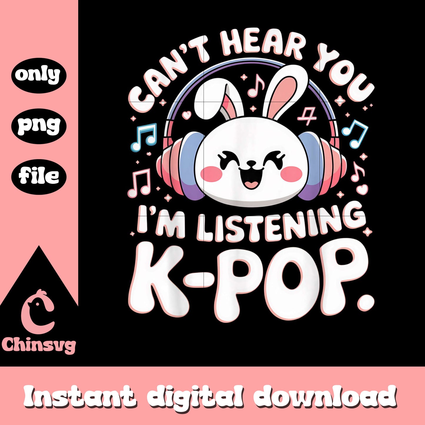 Rabbit head can't hear you i'm listening kpop png, kpop band png