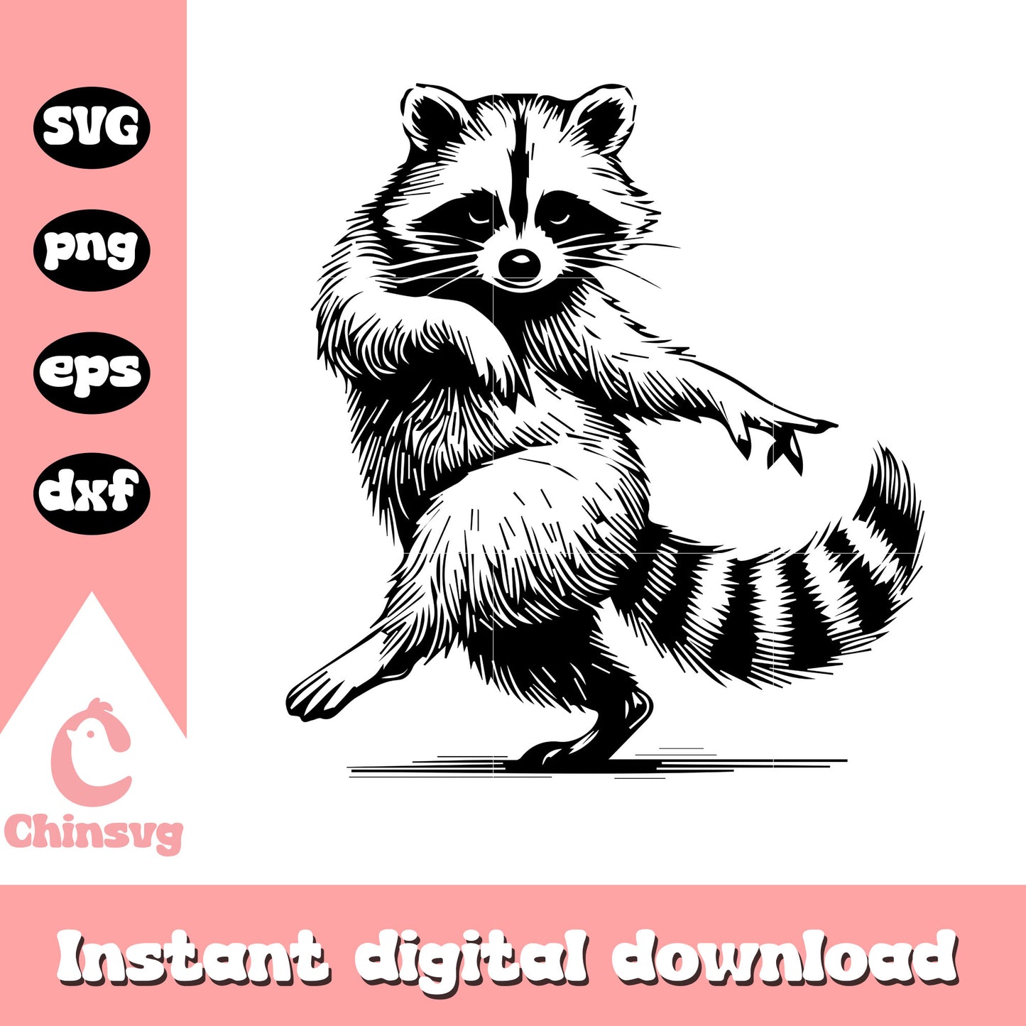 Raccoon dancing black white svg, raccoon memes funny svg