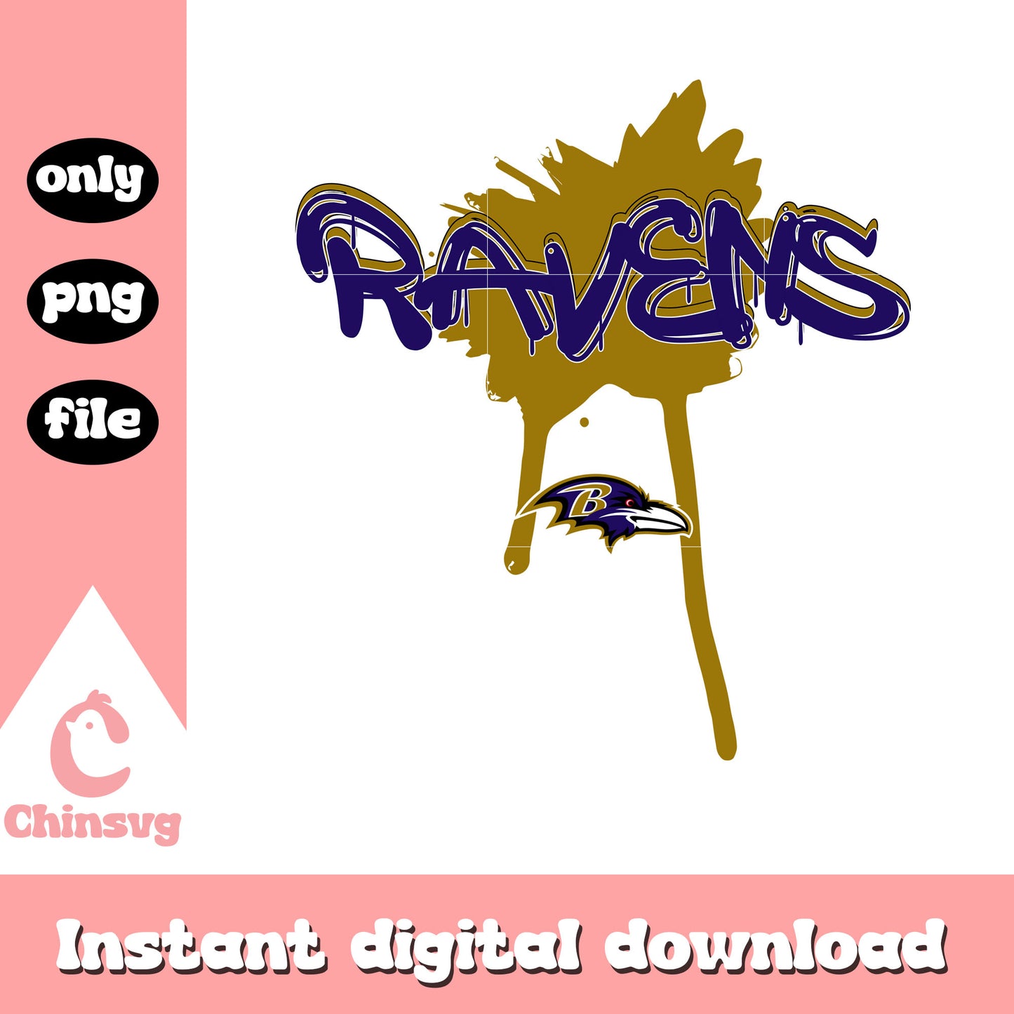 Ravens retro logo design png, nfl Baltimore Ravens png