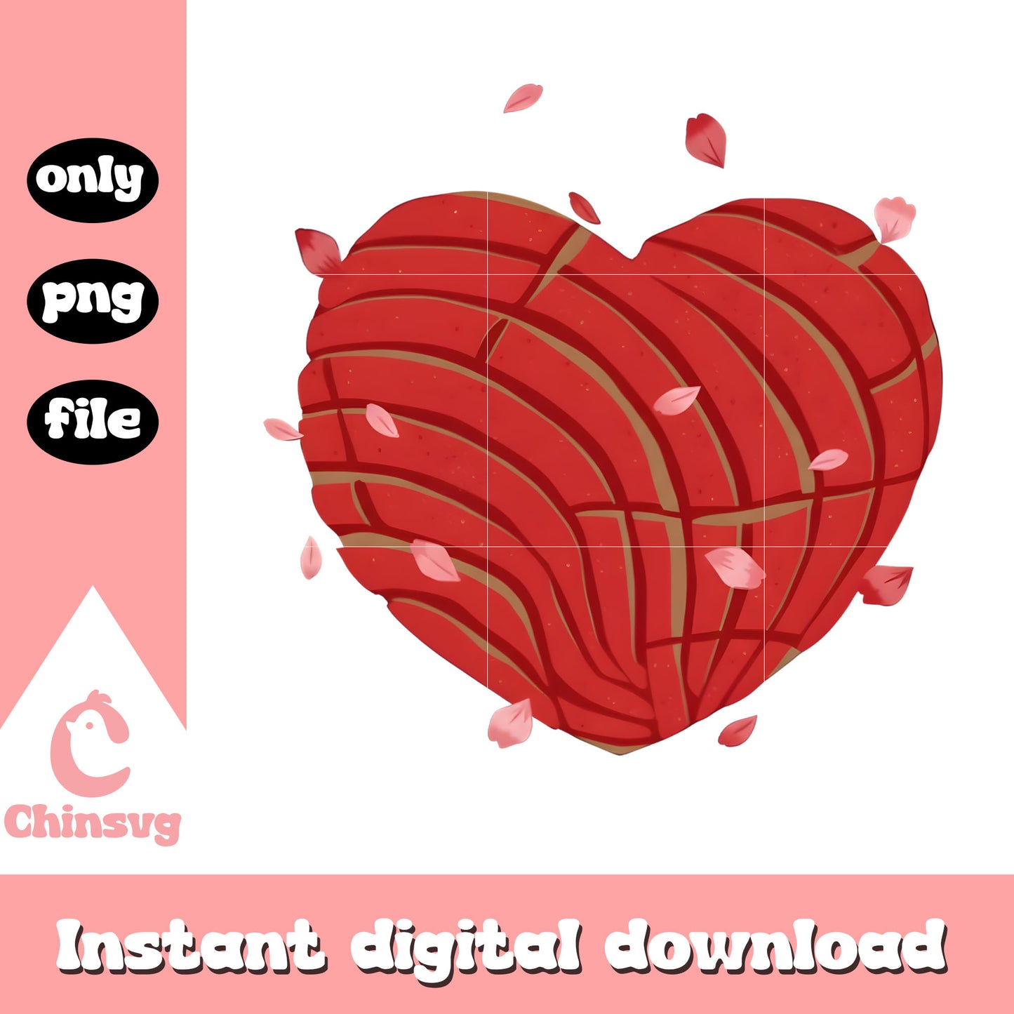 Red conchas design valentine png, valentines day love png
