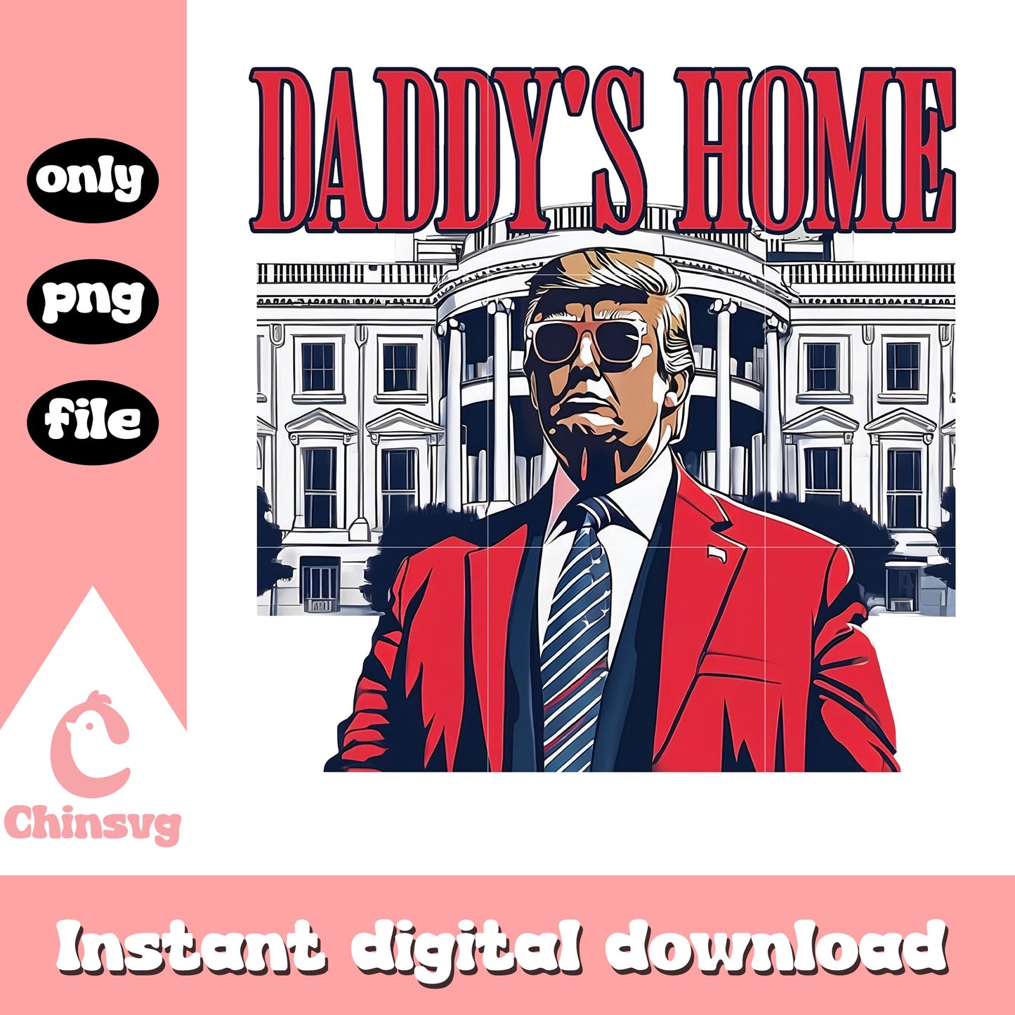 Red daddy's home trump design png, donald trump png, trump cartoon png