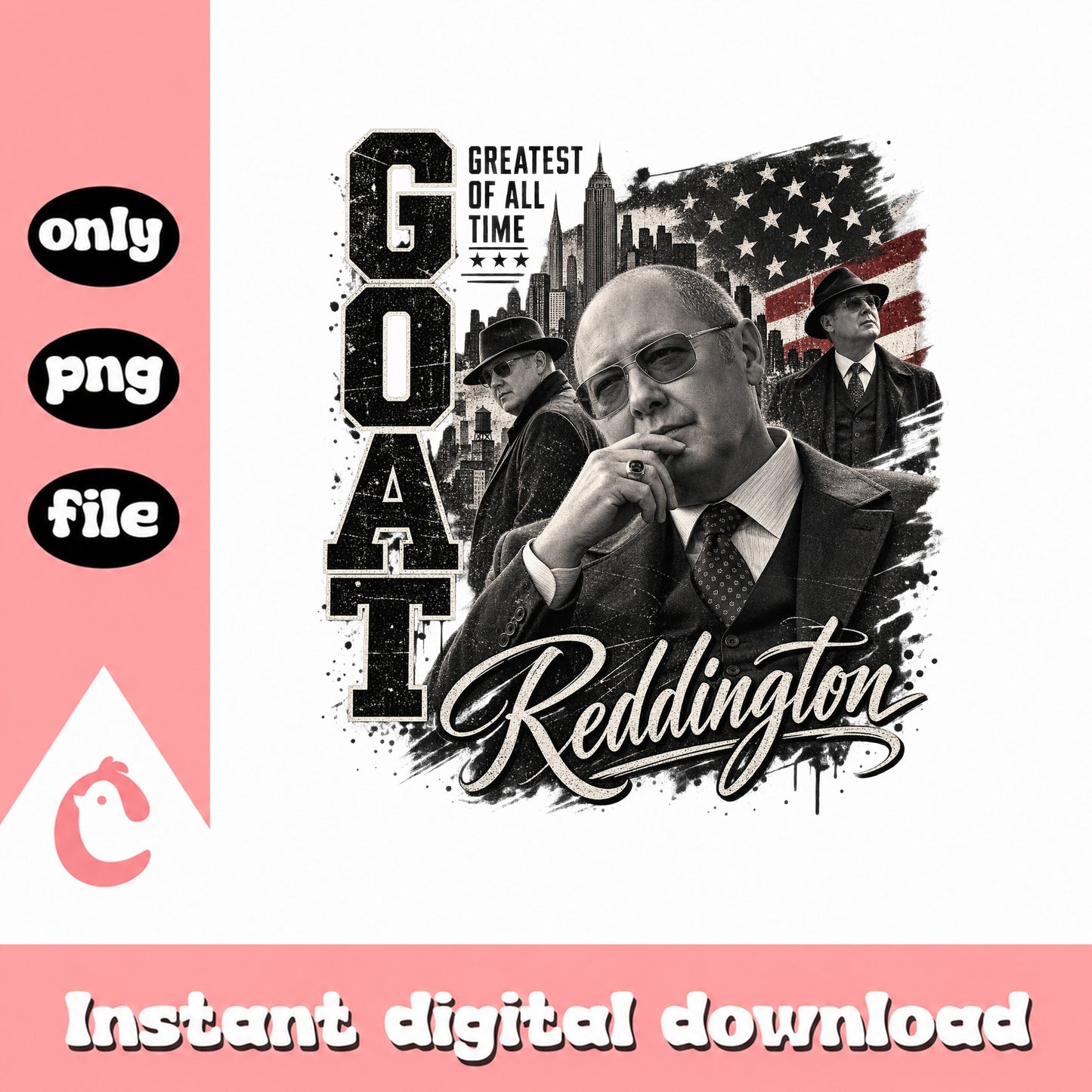 Reddington Greatest Of All Time PNG, Vintage Retro PNG, PNG File