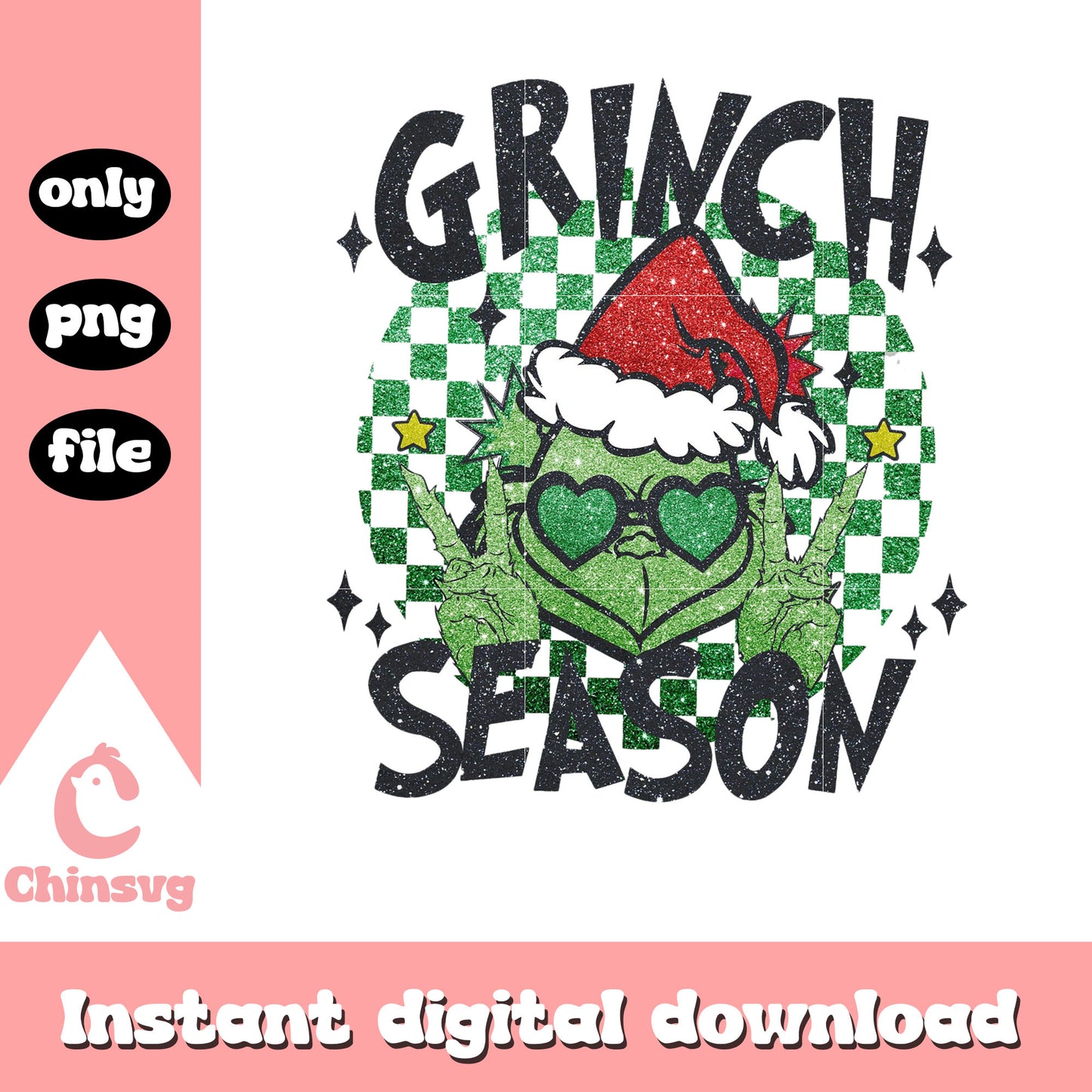 Retro grinch season logo christmas png, grinch cartoon smile png