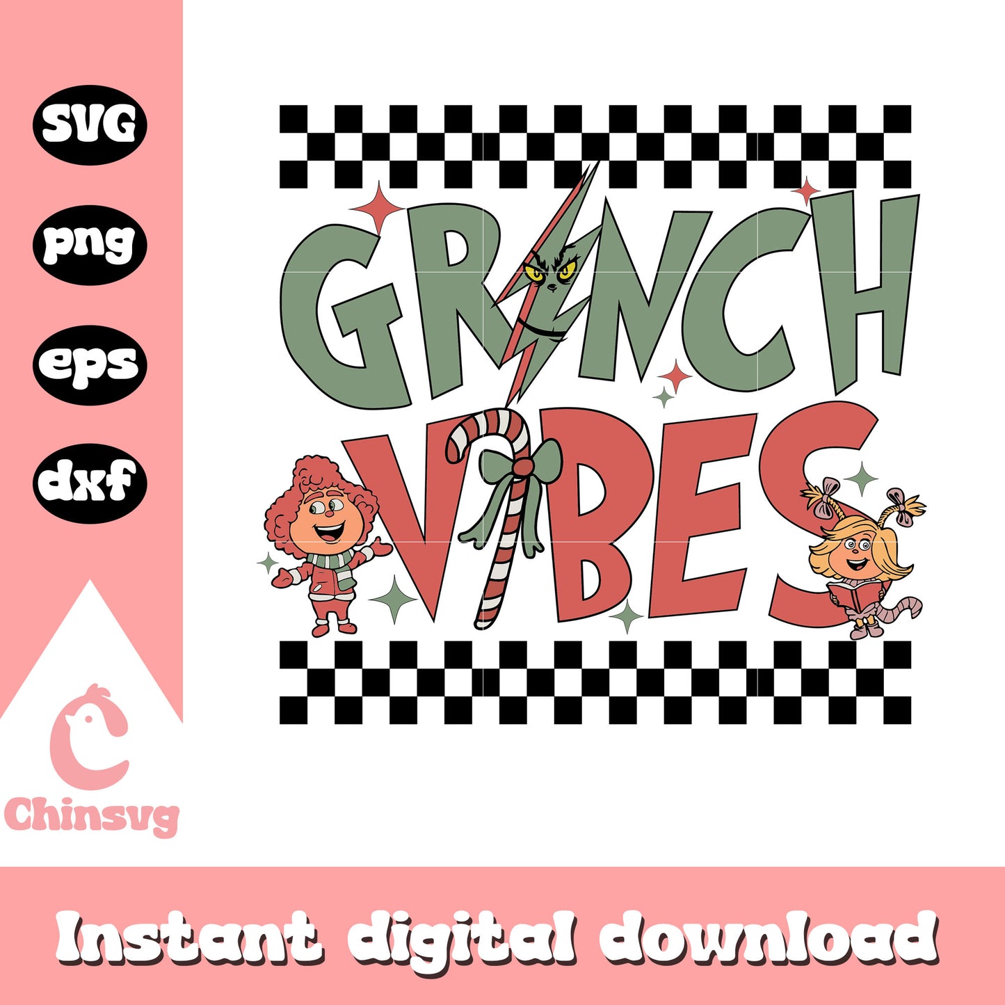 Retro grinch vibes christmas design svg, the grinch logo svg