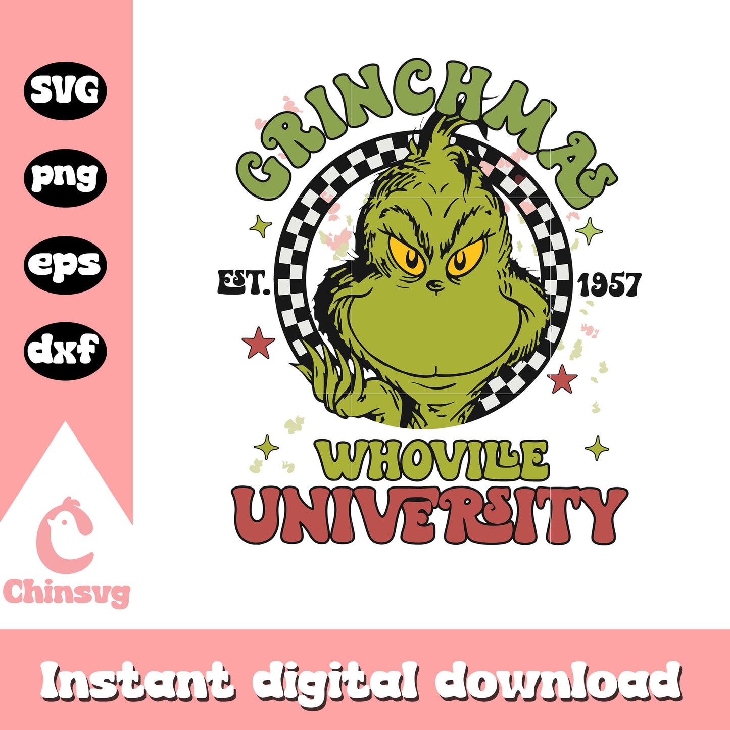 Retro grinchmas whoville university svg, whoville grinch svg