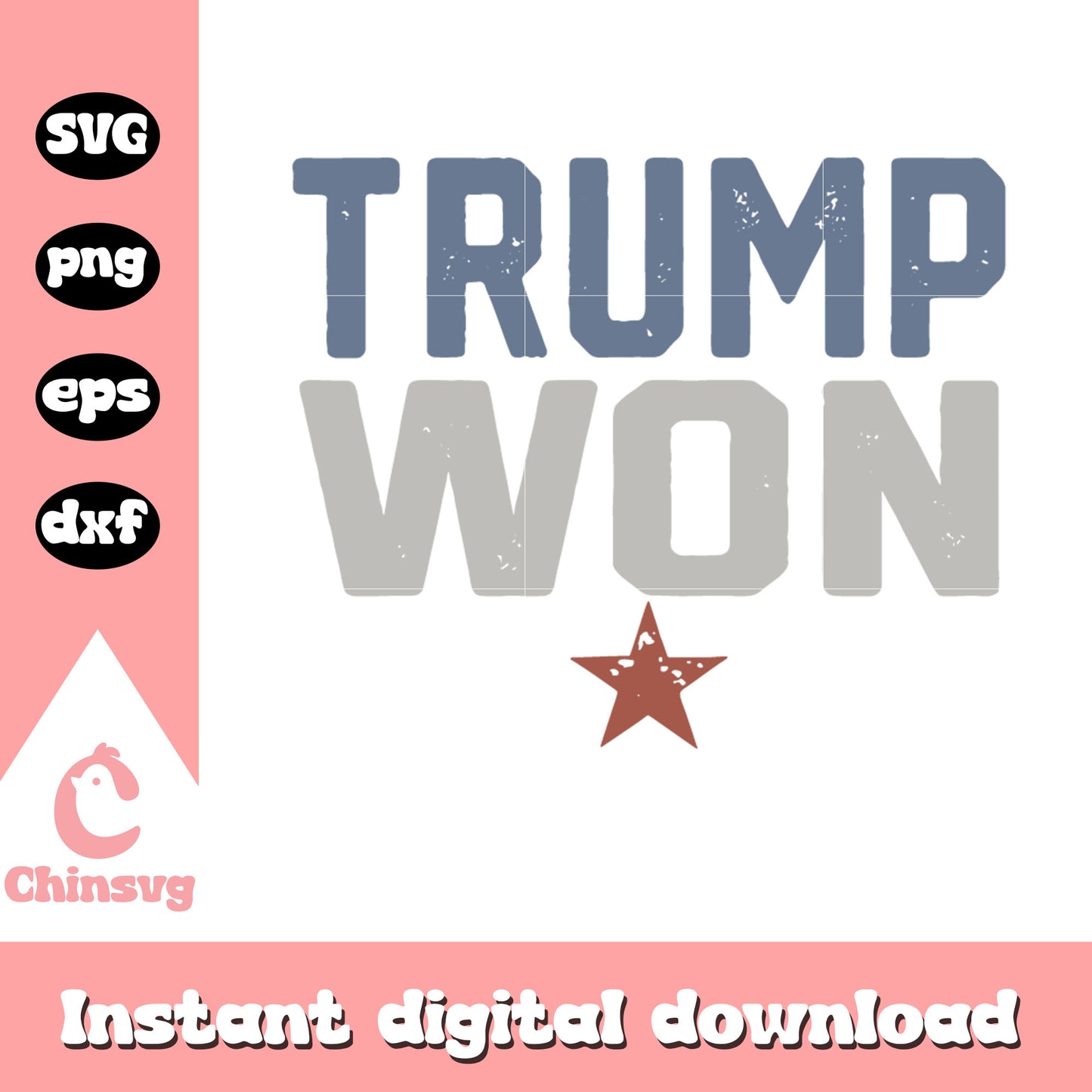 Retro trump won logo design svg, donald trump logo svg