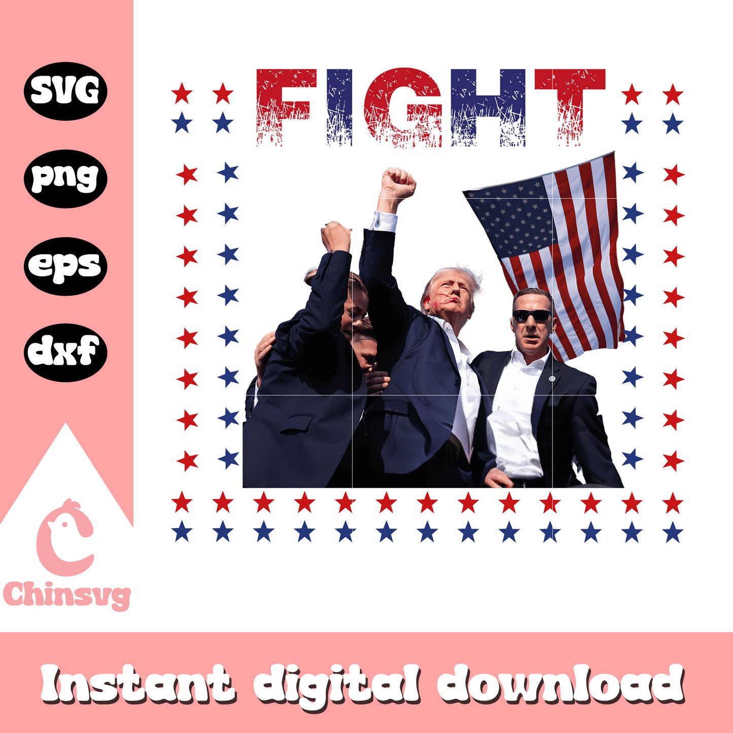 Retro donald trump fight logo svg, donald trump fight photo svg