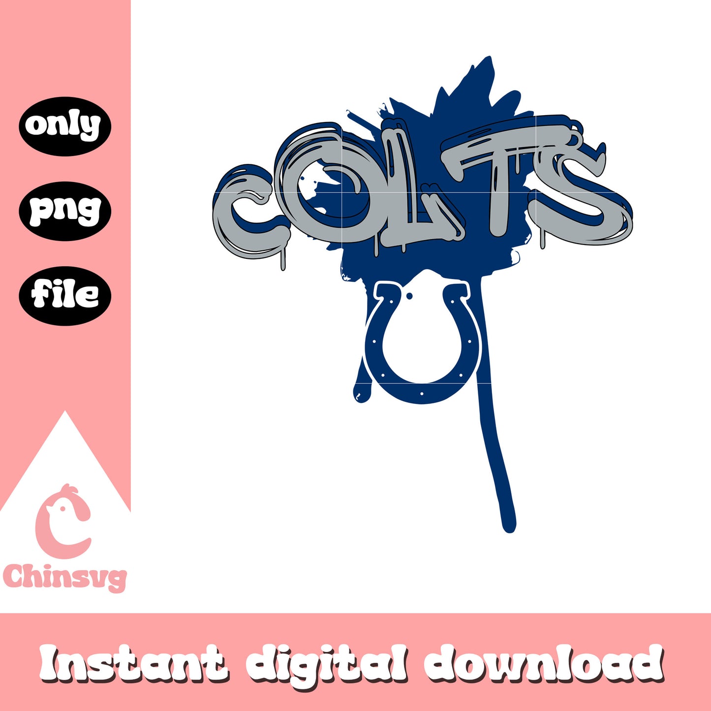 Retro nfl Colts logo design png, Indianapolis Colts team png
