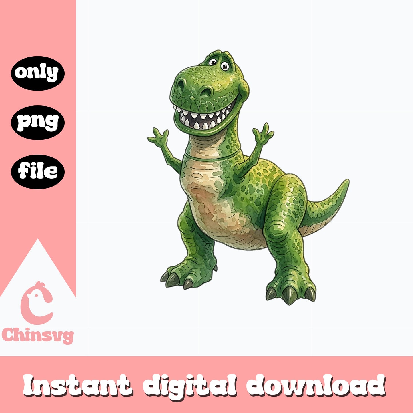 Rex Toy Story PNG, Disney Pixar Dinosaur Clipart, Toy Story PNG