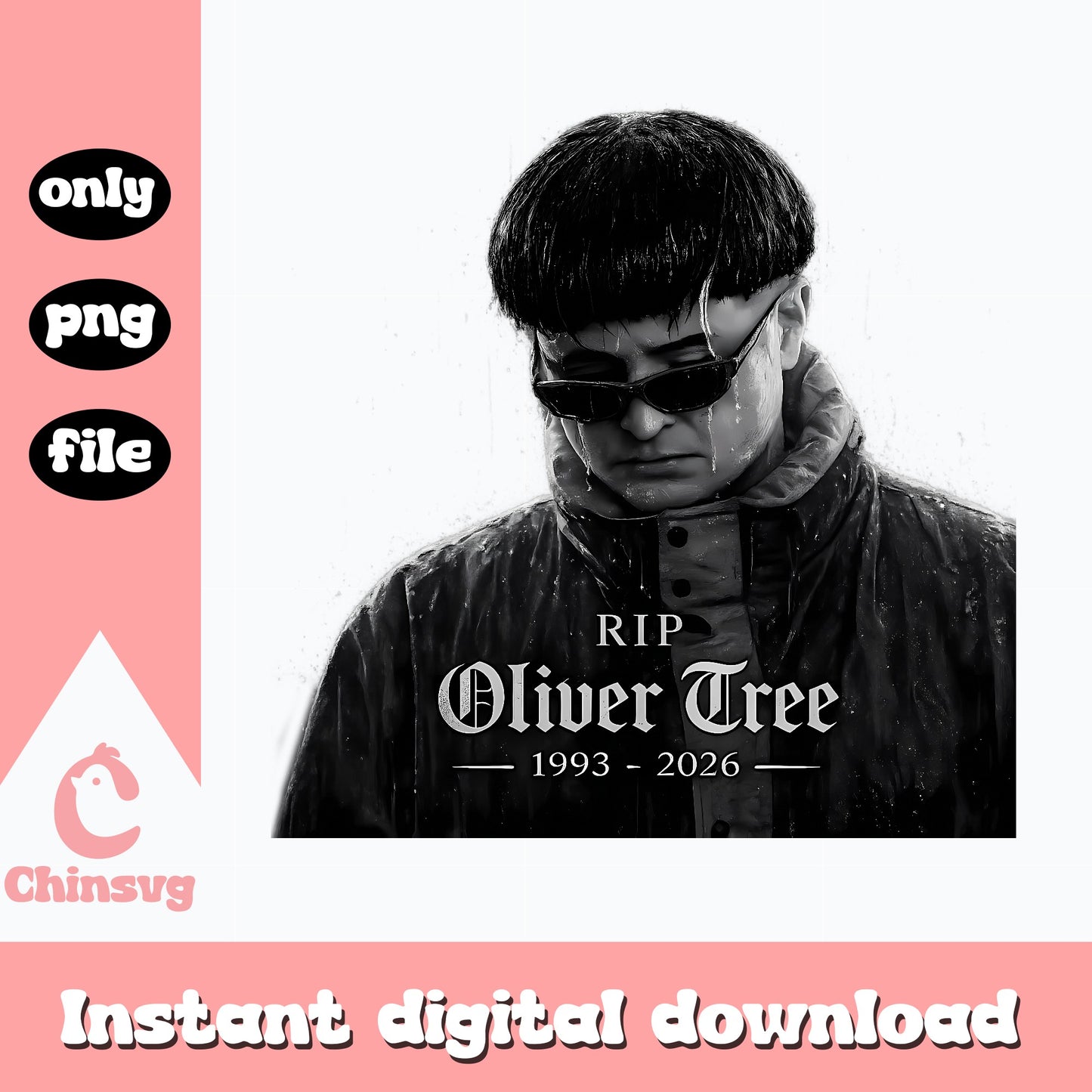 Rip Oliver Tree Memorial PNG, 1993 2026 Tribute, Cool Guy PNG