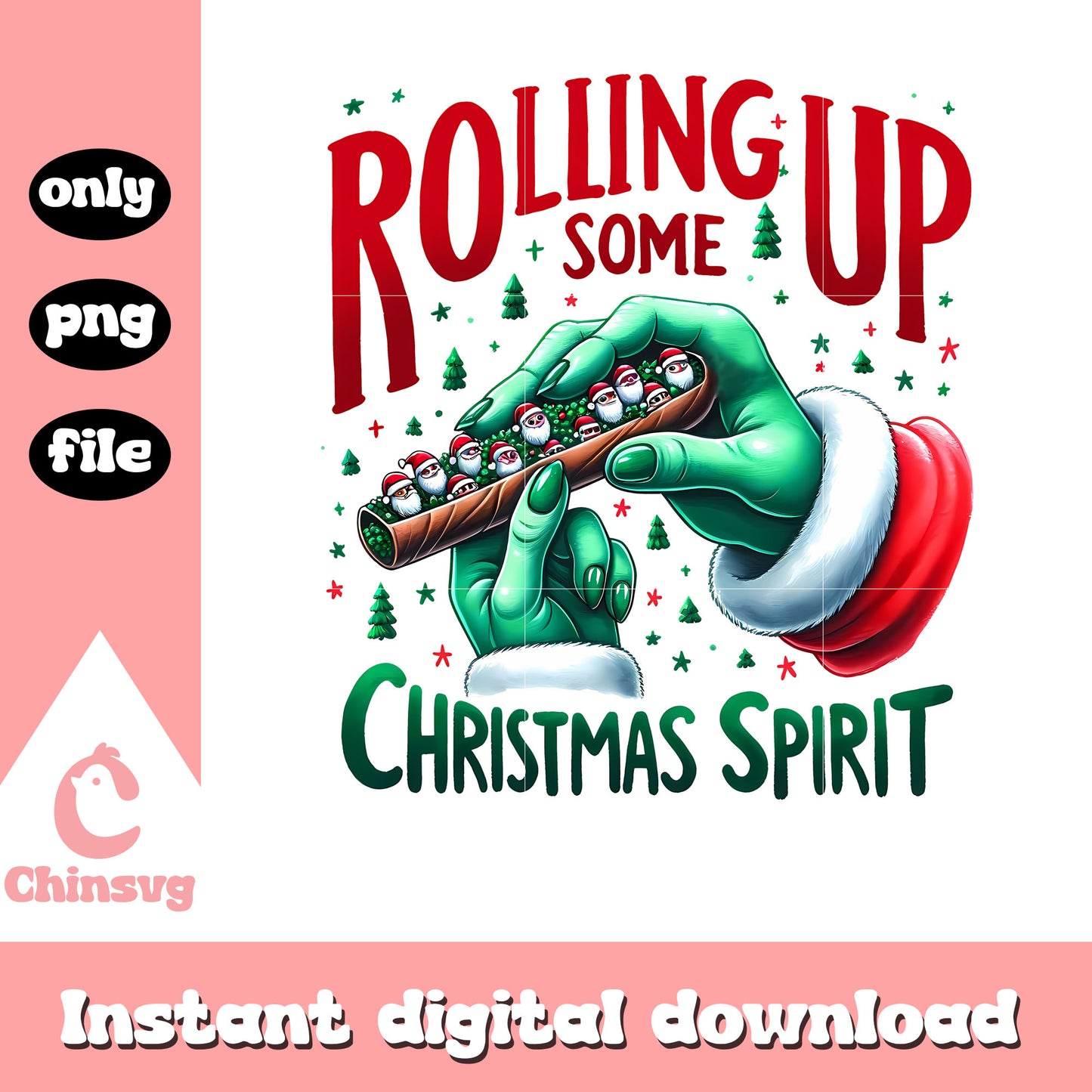 Rolling up some christmas spirit grinch hands png, christmas spirit png