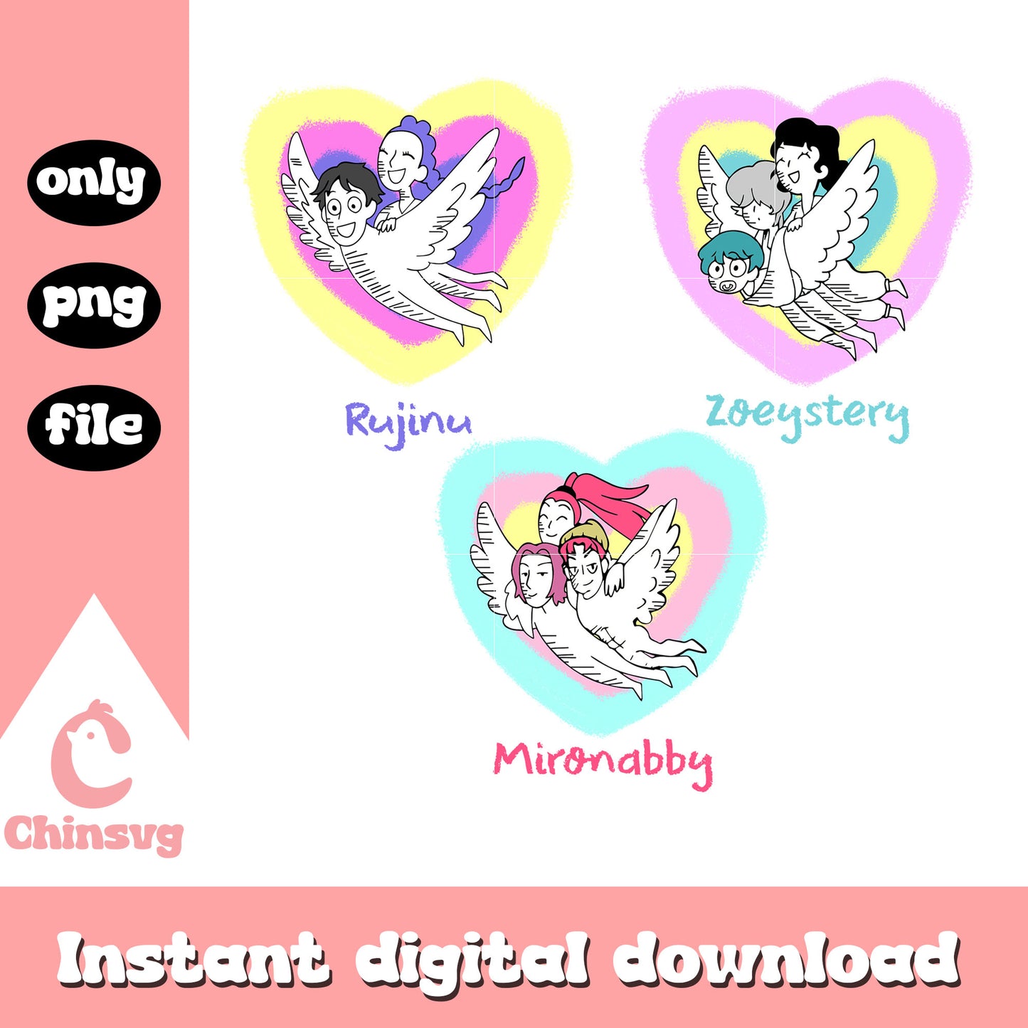 Rujinu zoeystery and mironabby png, kpop demon hunters couple png