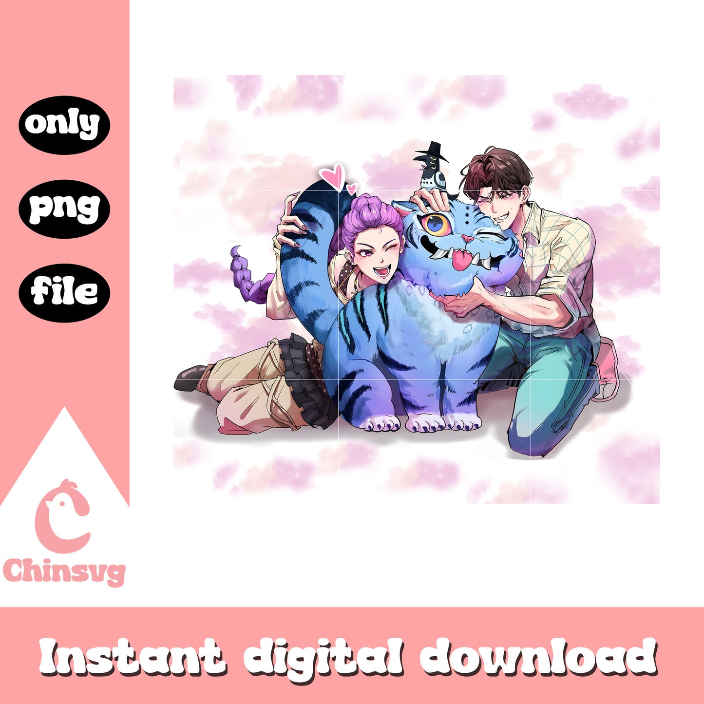 Rumi and jinu kpop couple design png, kpop demon hunters cast png