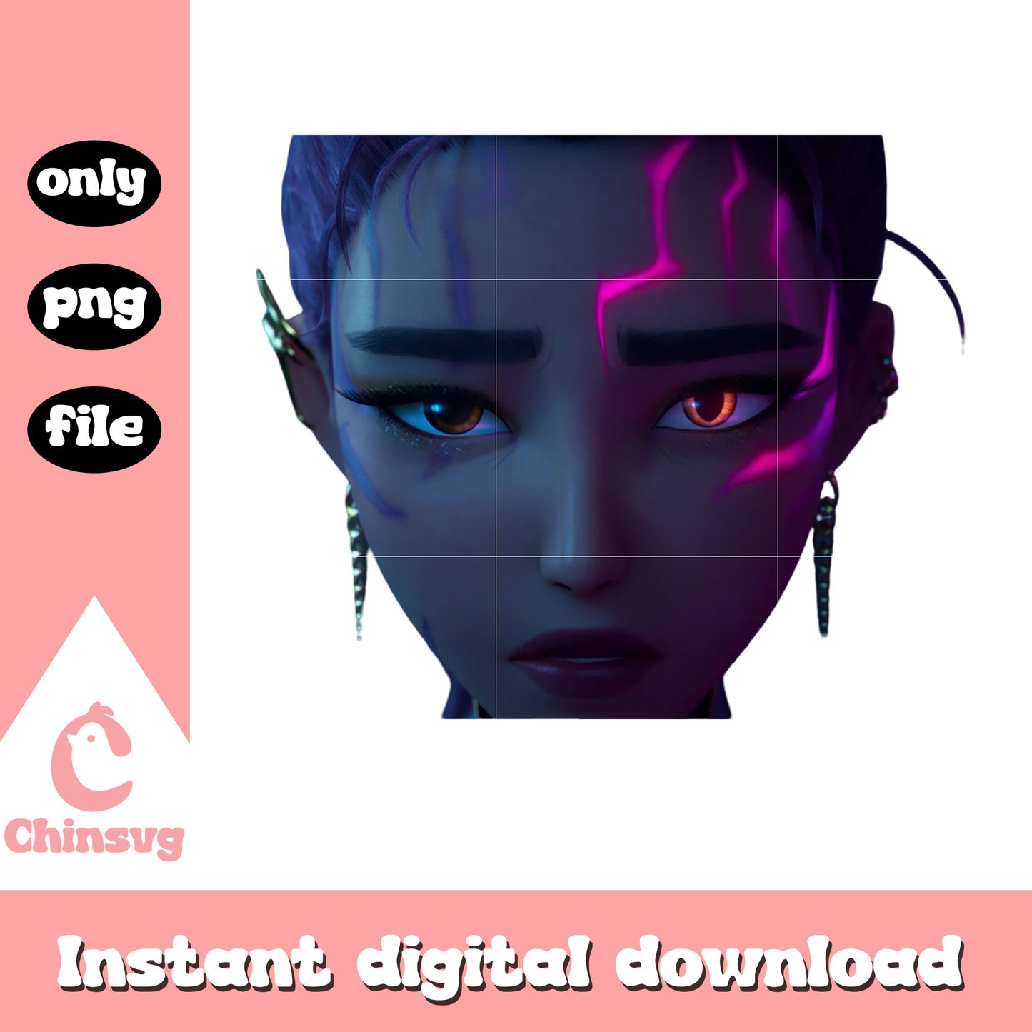 Rumi hunter face design png, rumi huntrix member png