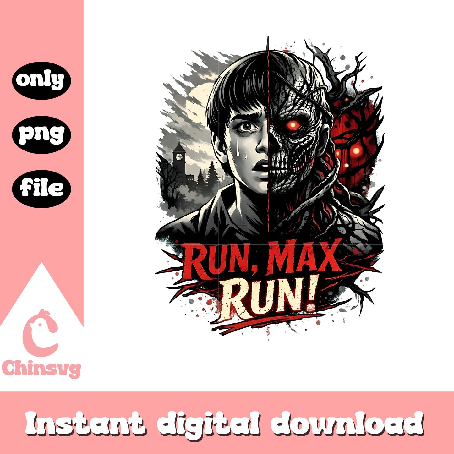 Run max rung half face png, hawkins indiana png, stranger things png