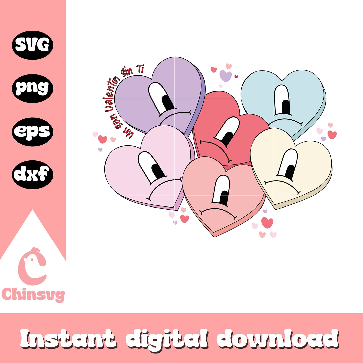 Sad heart un san valentine sin ti svg, valentine day svg