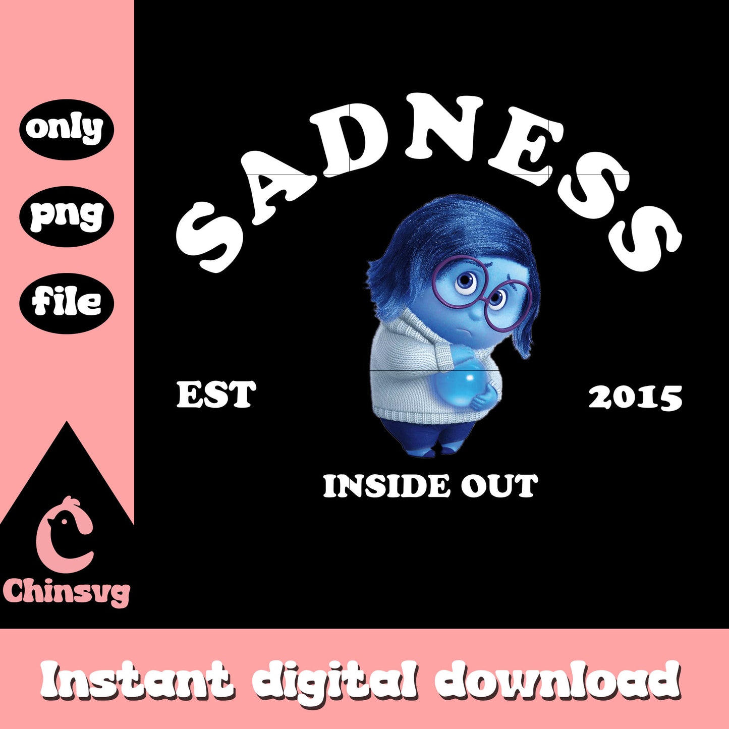 Sadness design est 2015 inside out png, inside out sad character png