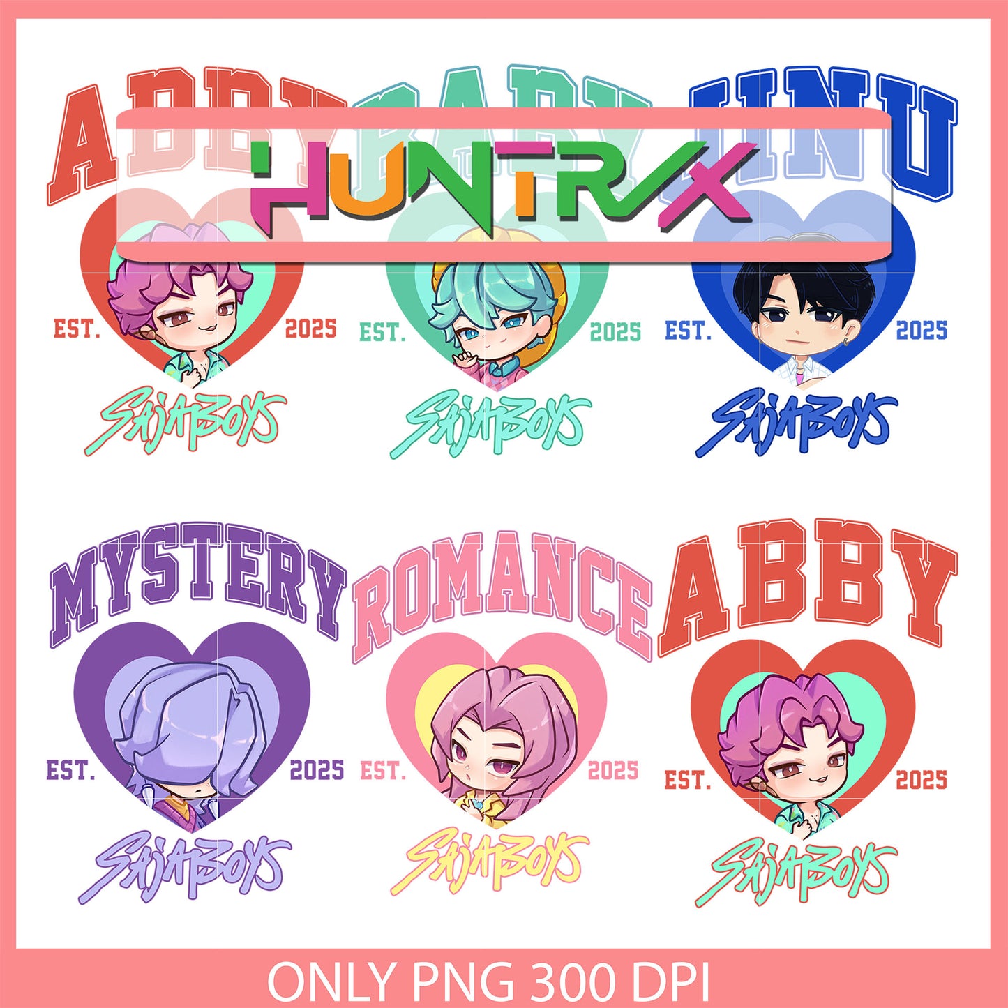 Saja boys est 2025 heart bundle png, saja boys fan png, huntrix png