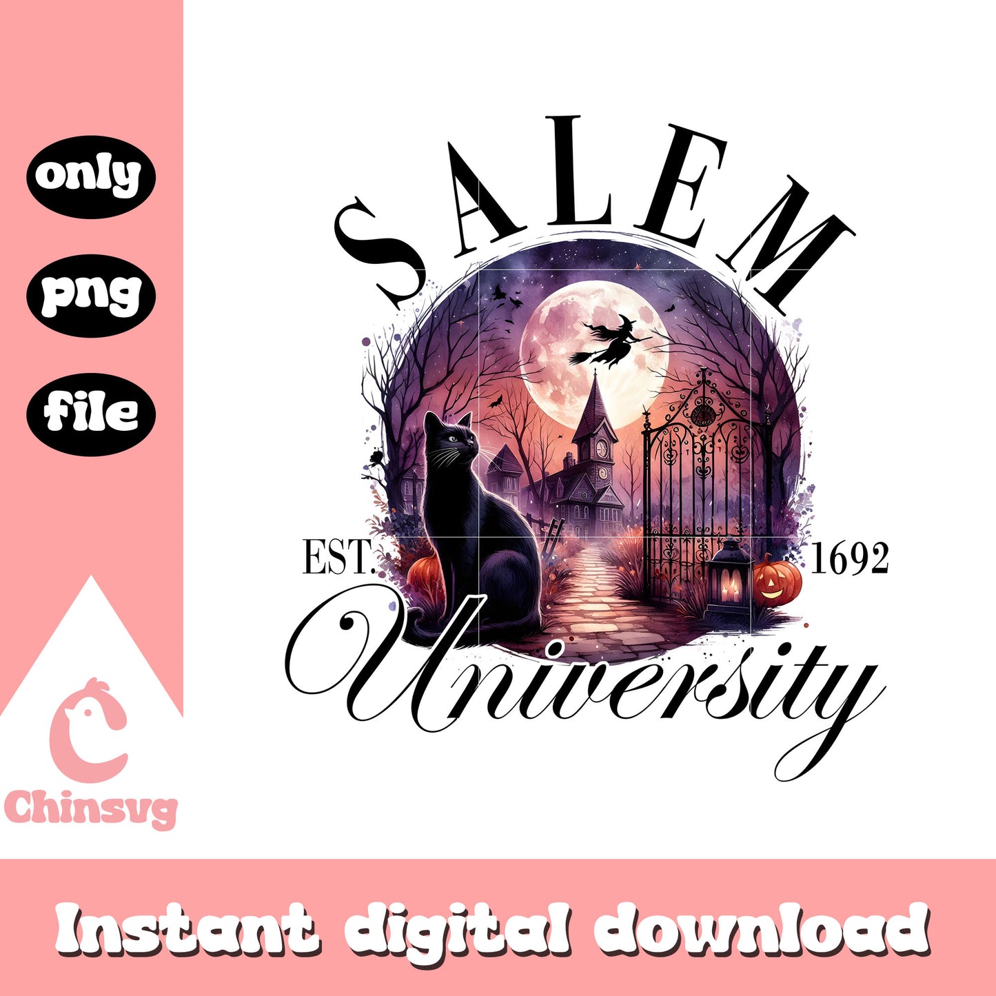 Salem university est 1692 design png, sanderson sisters hocus pocus png