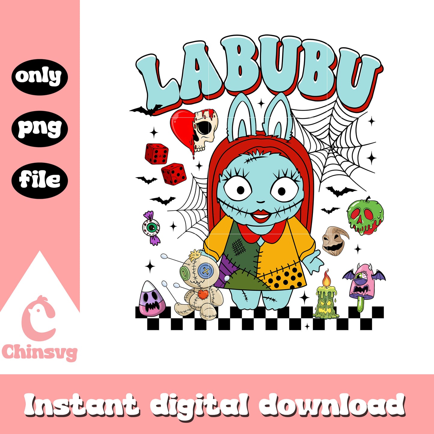 Sally labubu halloween png, sally halloween png, nightmare before christmas png