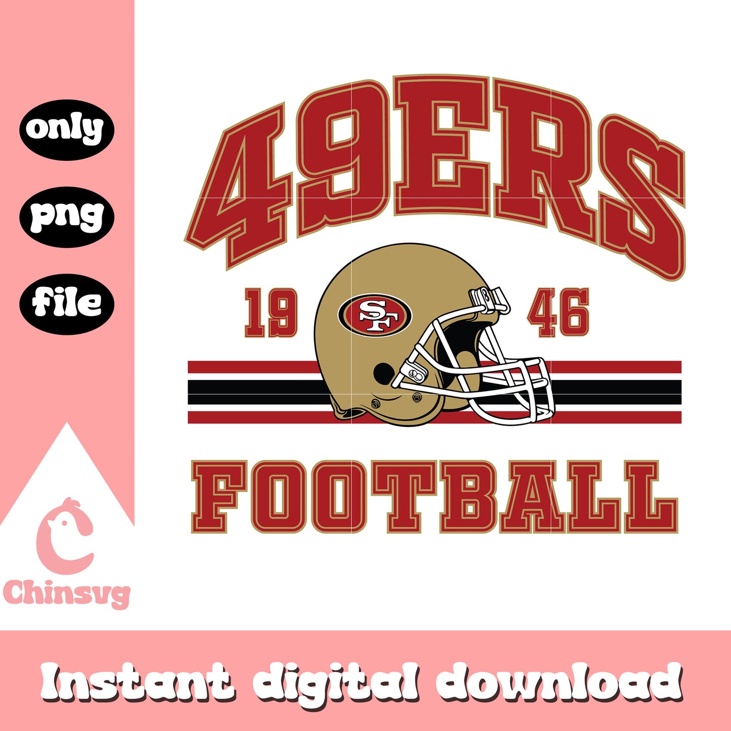 San Francisco 49ers football 1846 svg, football helmet svg