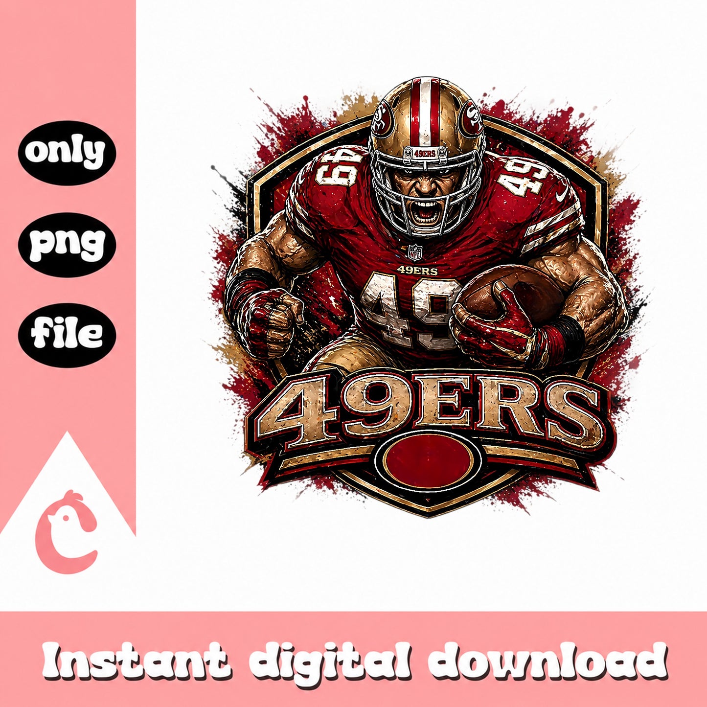 San Francisco 49ers Football Player PNG, NFL Team PNG, Sports PNG