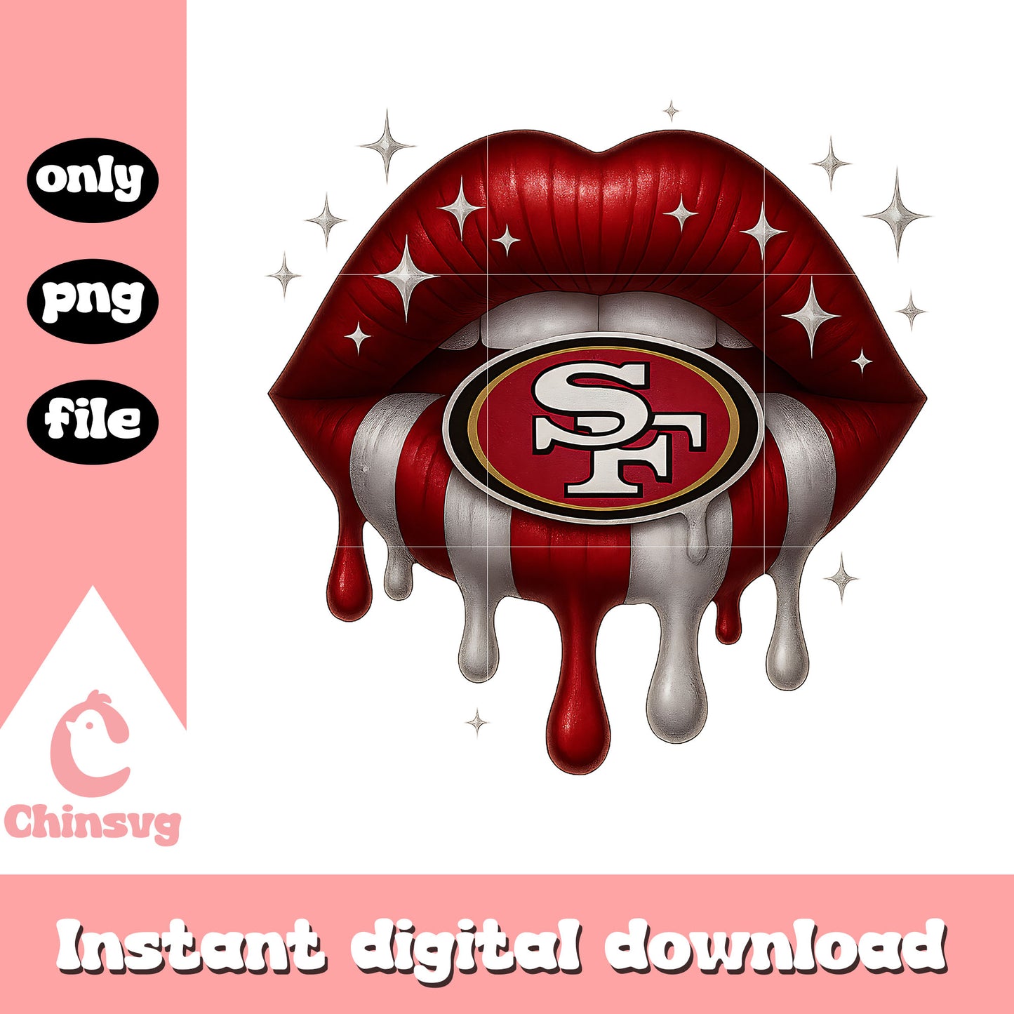 San francisco 49ers lips png, san francisco 49ers logo png