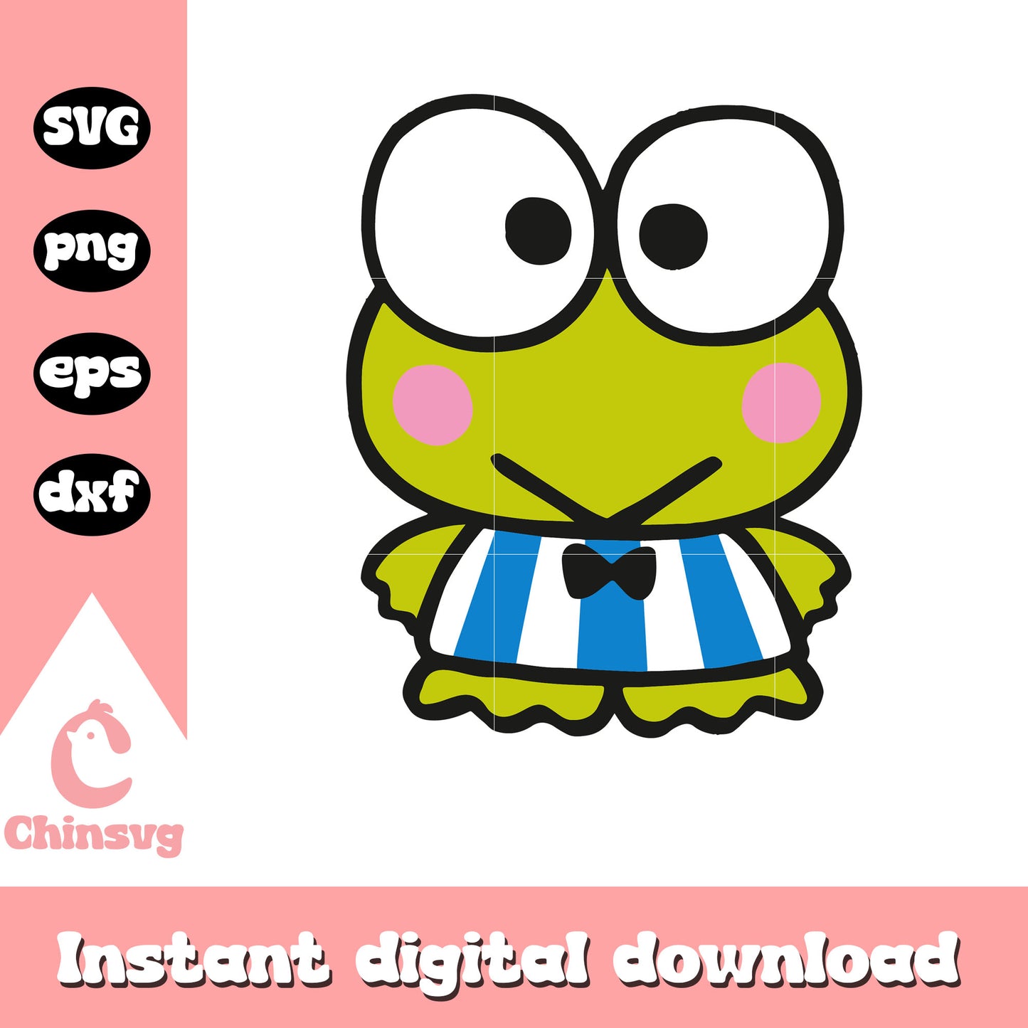 Sanrio Keroppi cute design svg, hello kitty keroppi svg