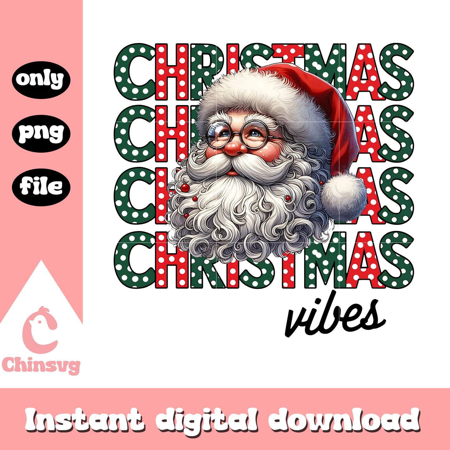 Santa claus christmas vibes png, christmas vibes png, santa face png